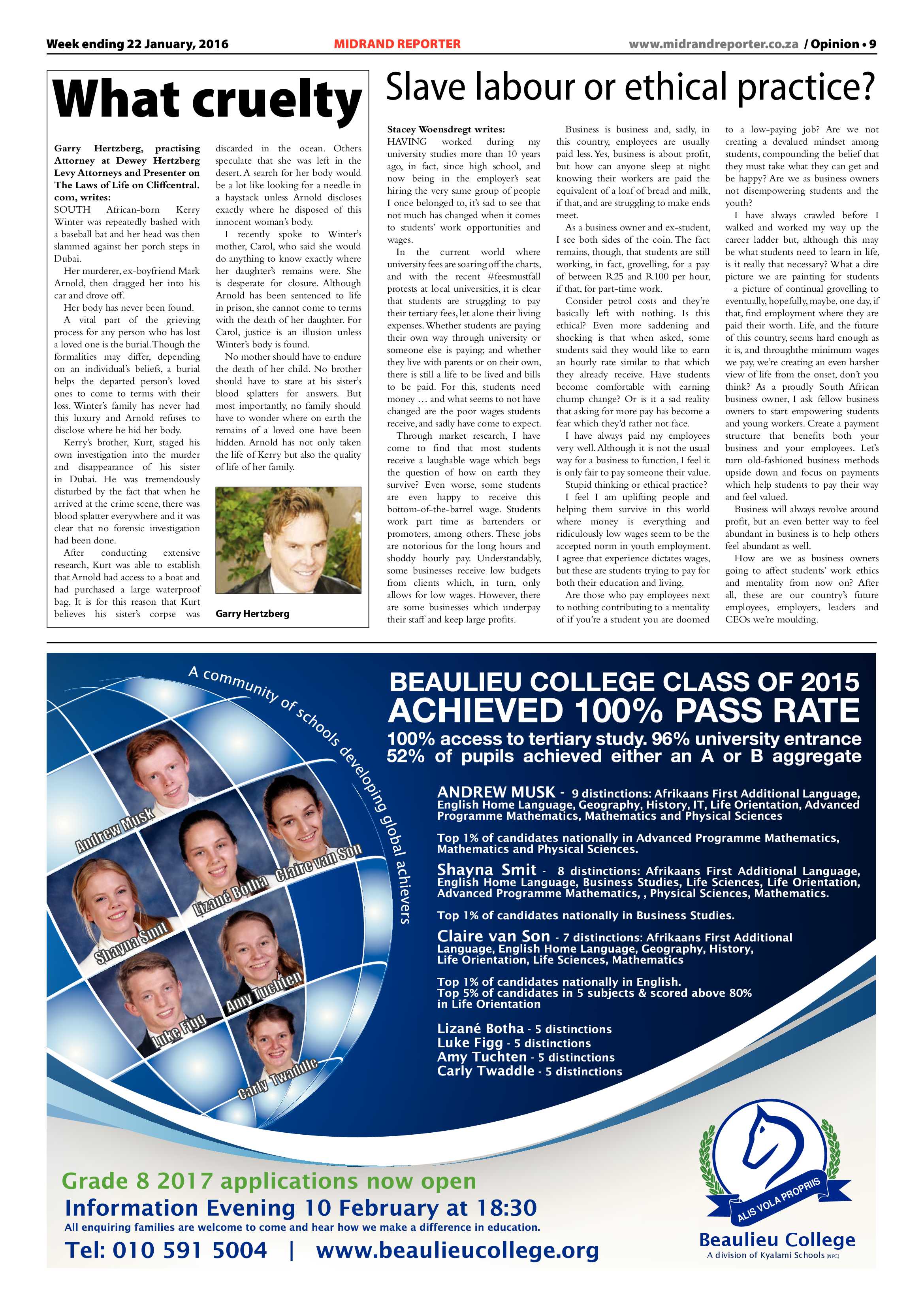 Midrand Reporter 22 January 2016 page 9