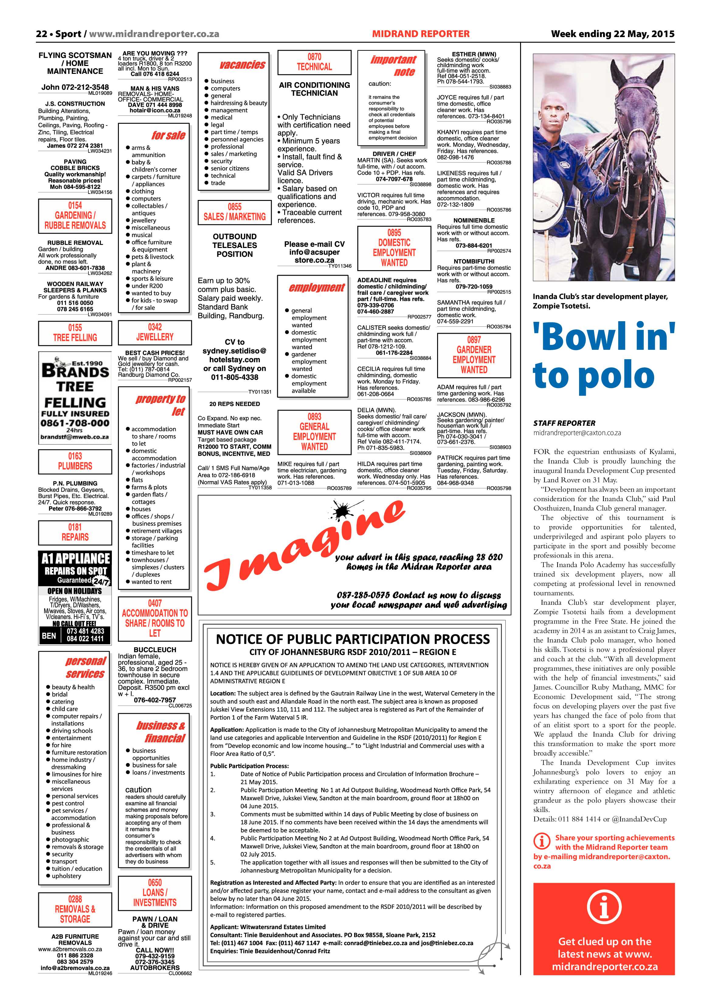 Midrand Reporter 22 May 2015 page 22
