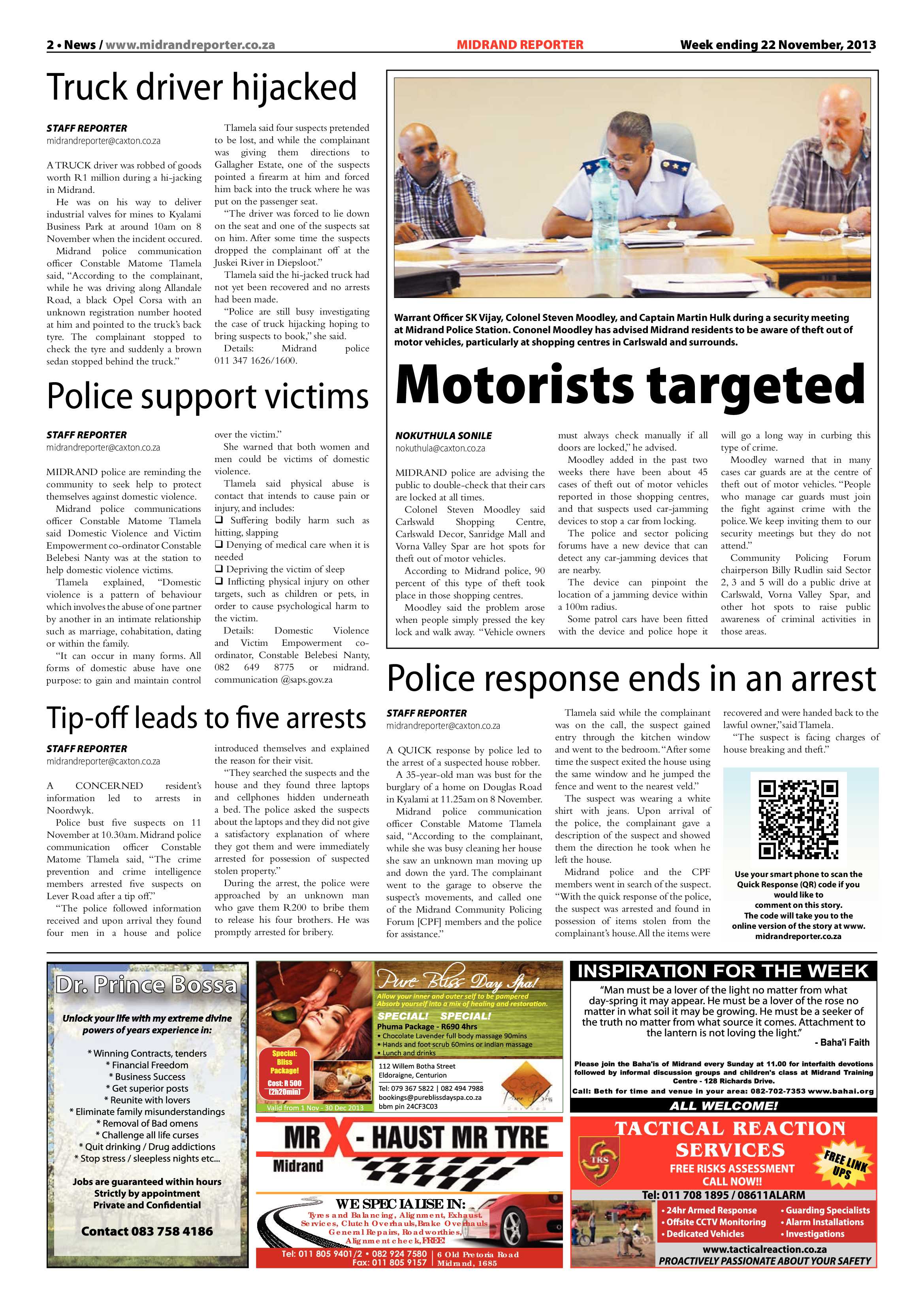 Midrand Reporter 22 November 2013 page 2