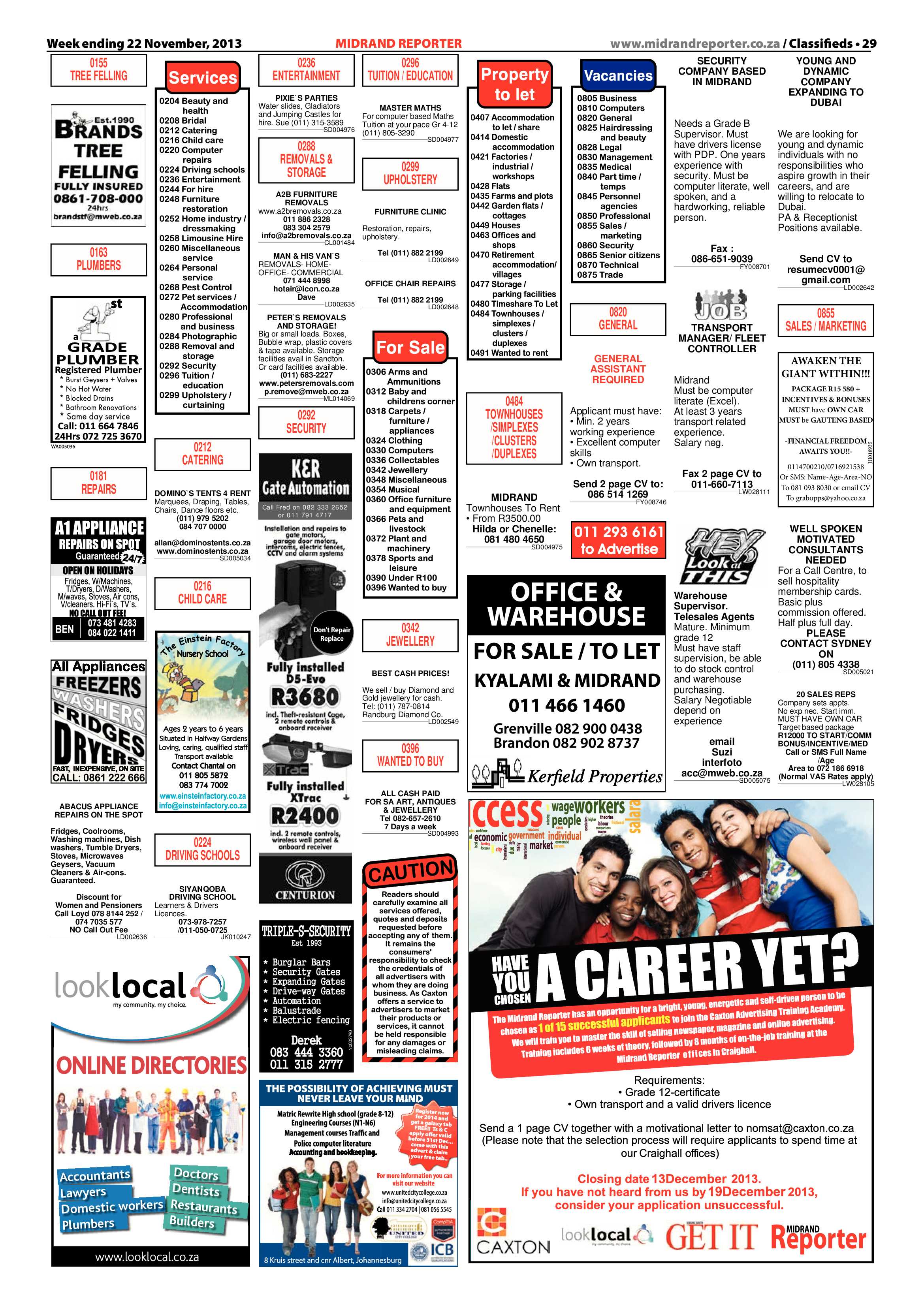 Midrand Reporter 22 November 2013 page 29