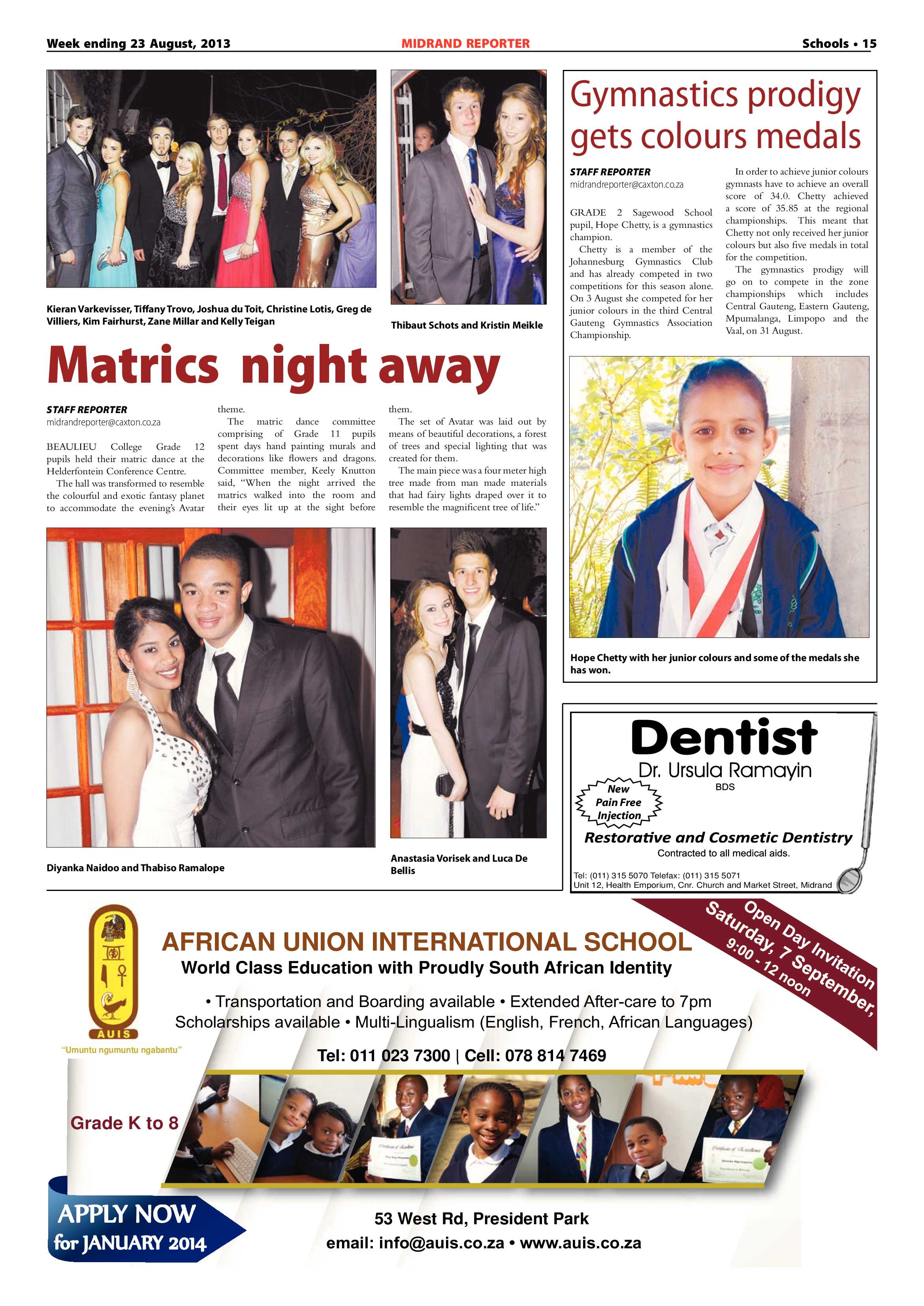 Midrand Reporter 23 August 2013 page 15