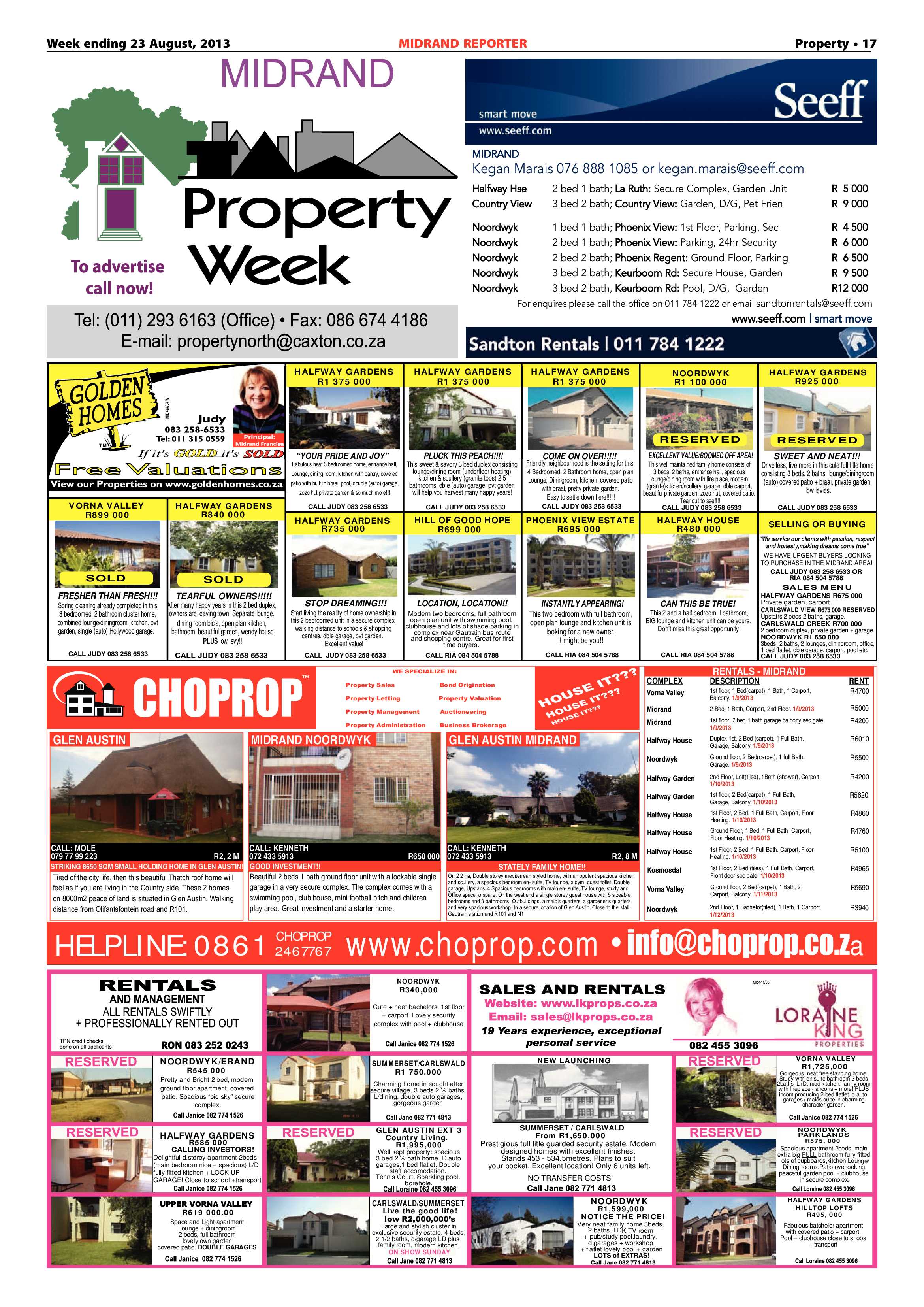 Midrand Reporter 23 August 2013 page 17