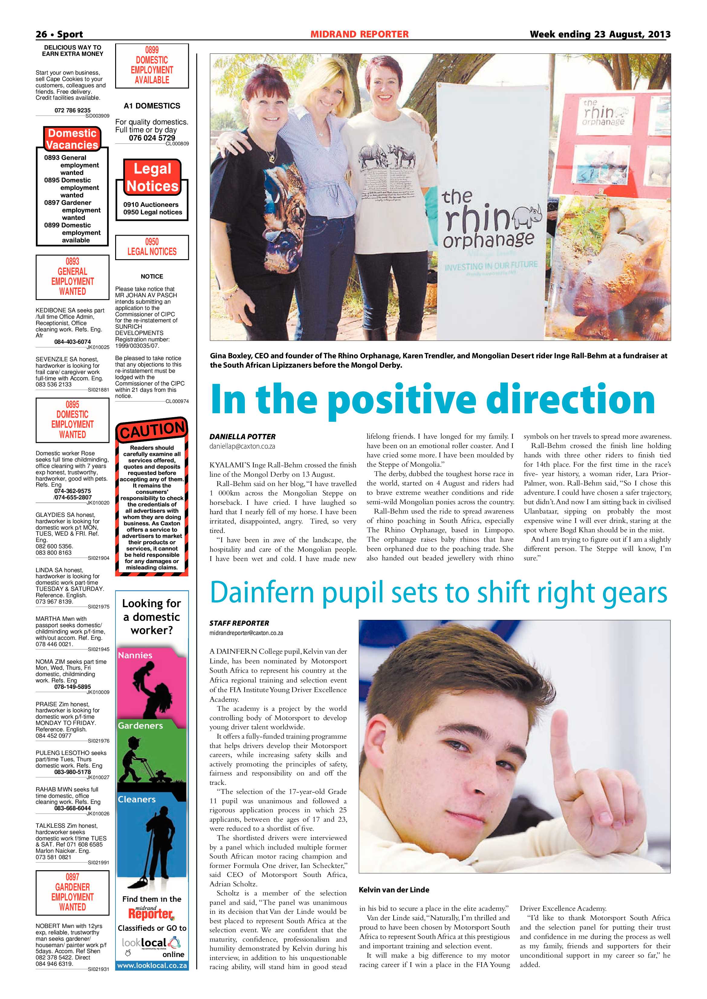 Midrand Reporter 23 August 2013 page 26