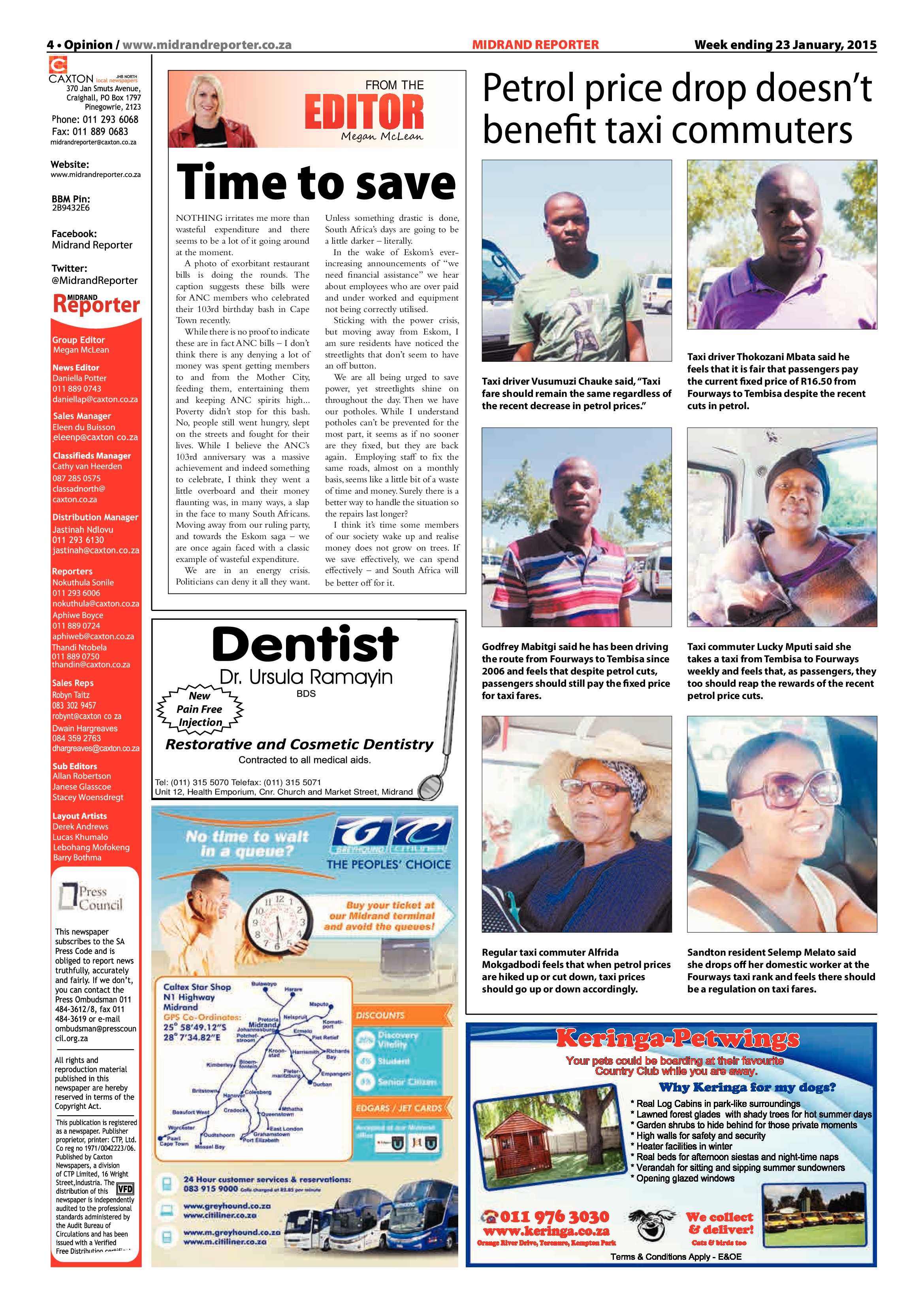Midrand Reporter 23 January 2015 page 4