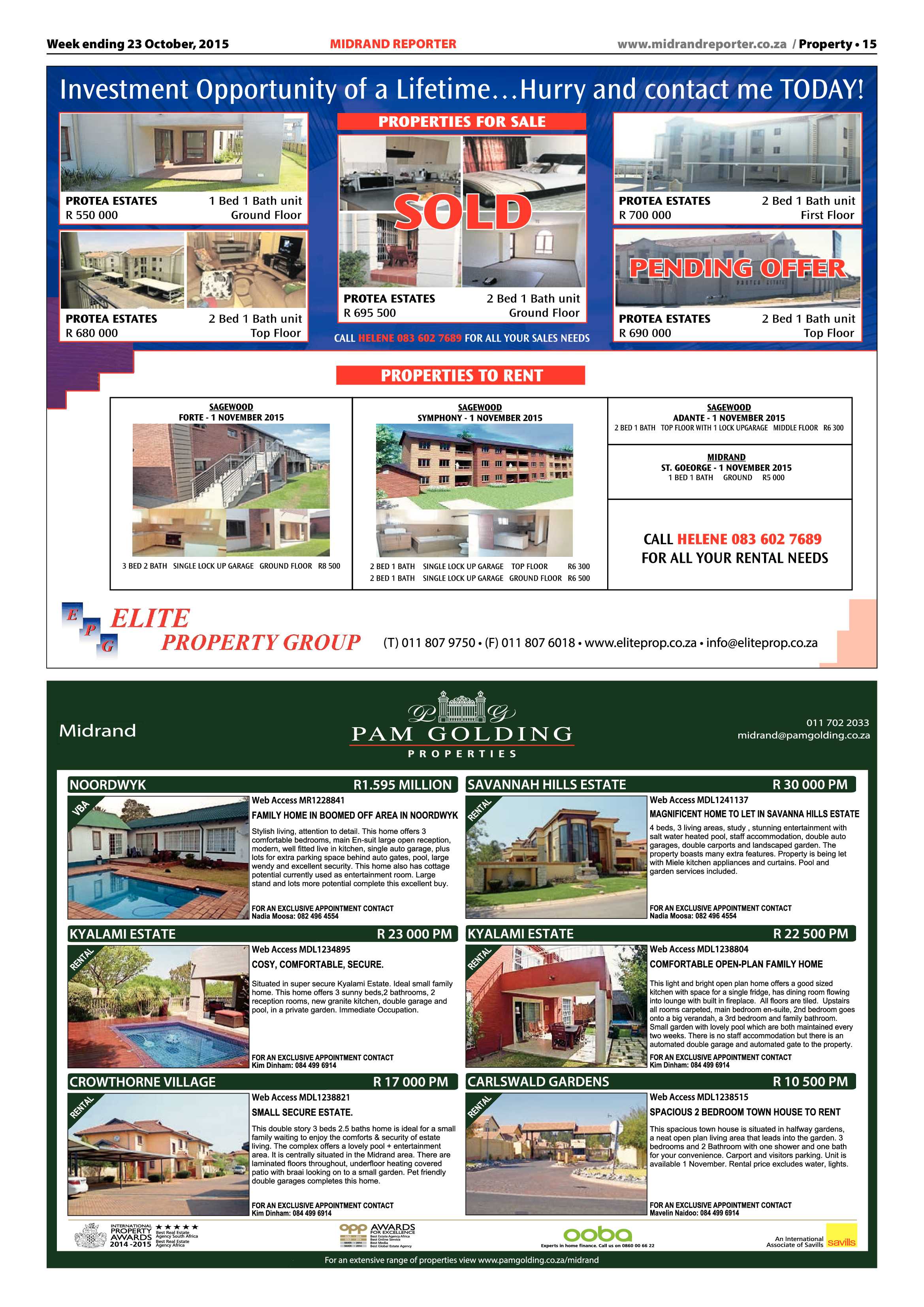 Midrand Reporter 23 October 2015 page 15