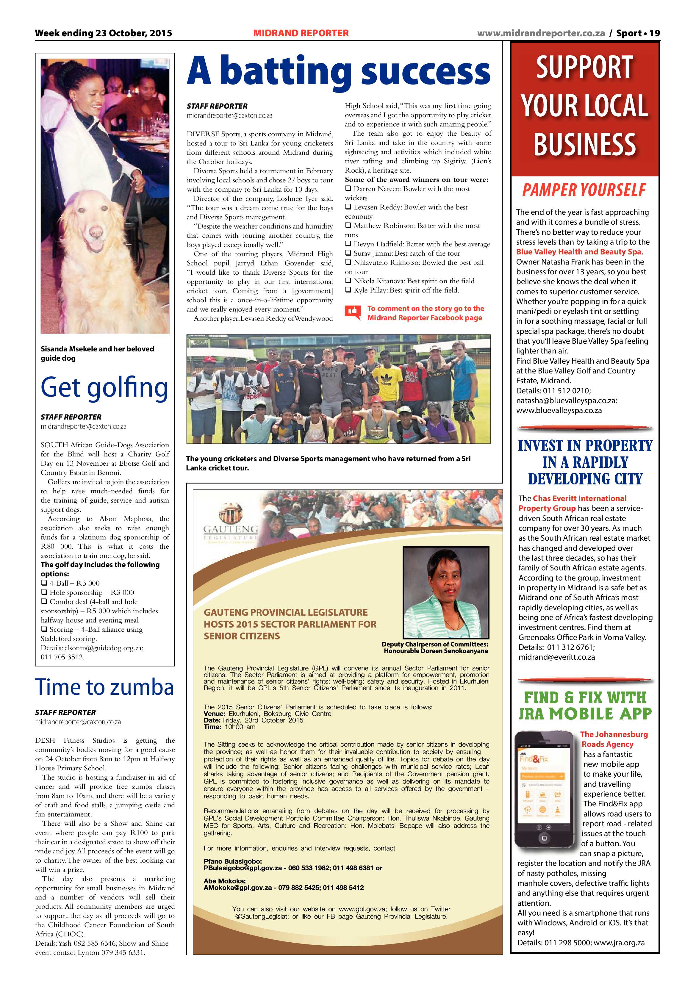 Midrand Reporter 23 October 2015 page 19