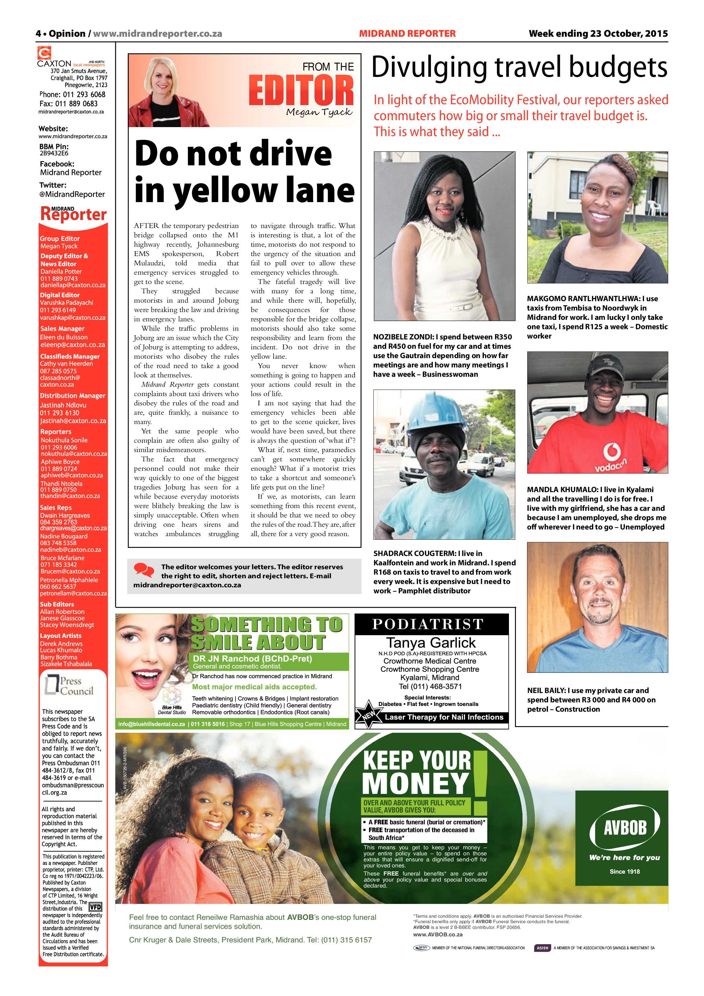 Midrand Reporter 23 October 2015 page 4