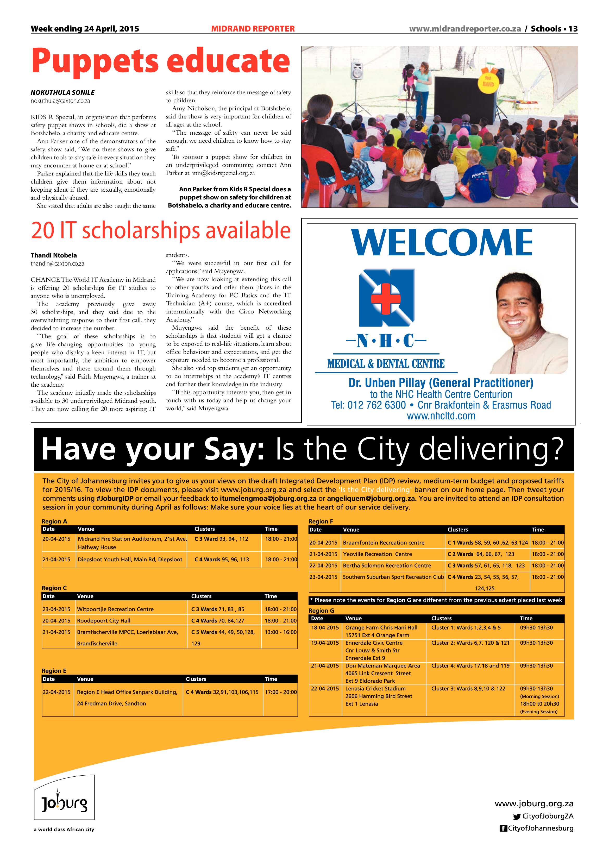 Midrand Reporter 24 April 2015 page 13