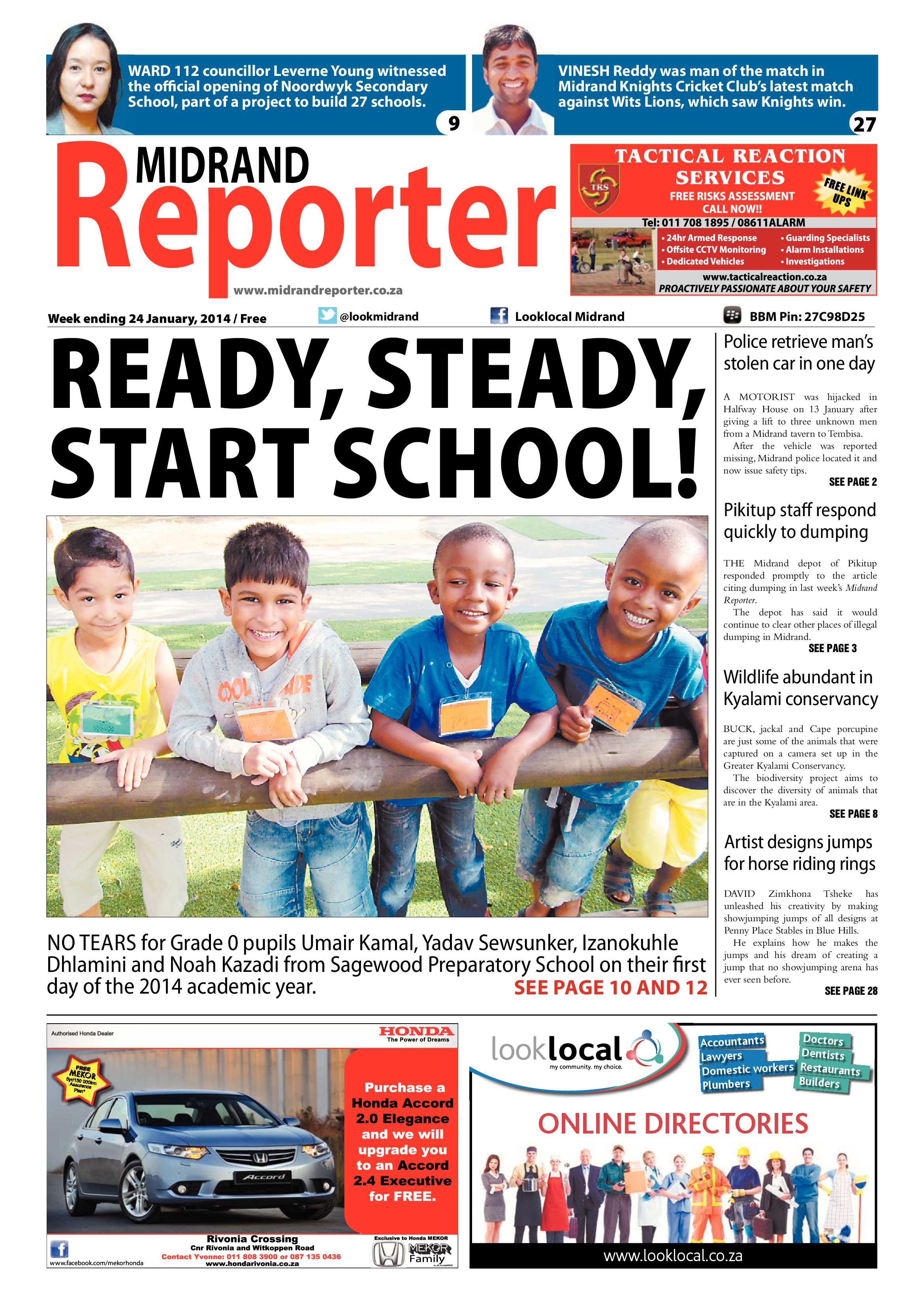 Midrand Reporter 24 January 2014 page 1