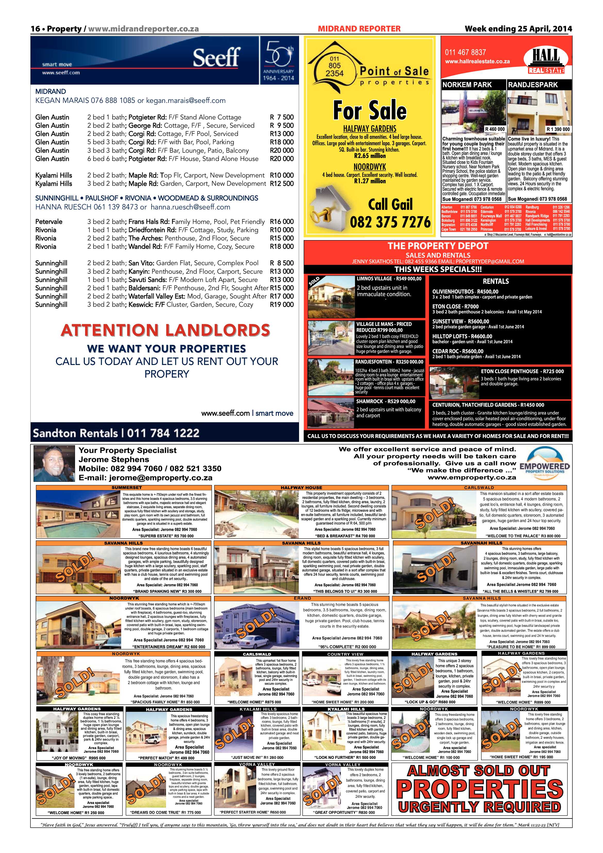 Midrand Reporter 25 April 2014 page 16