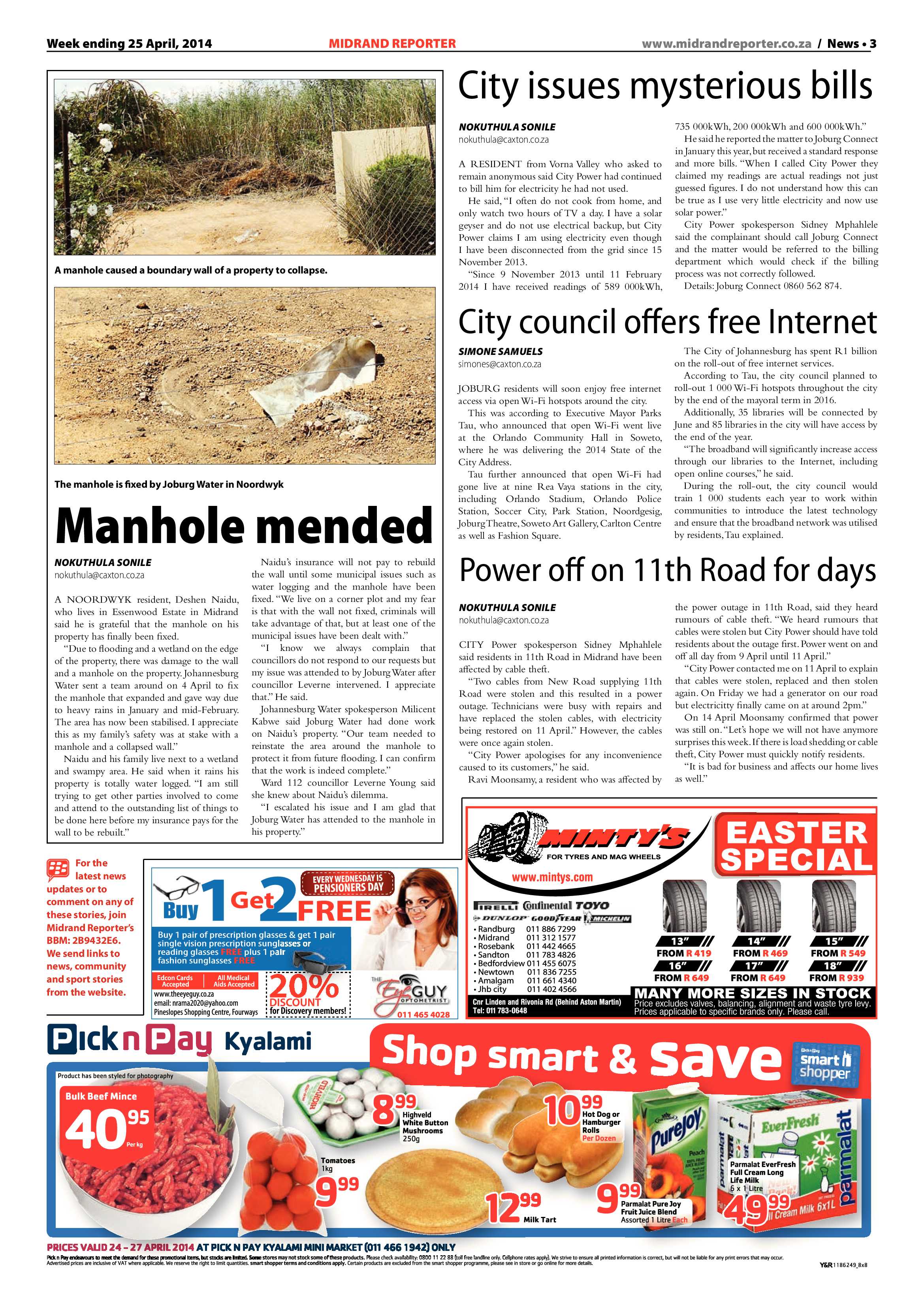 Midrand Reporter 25 April 2014 page 3