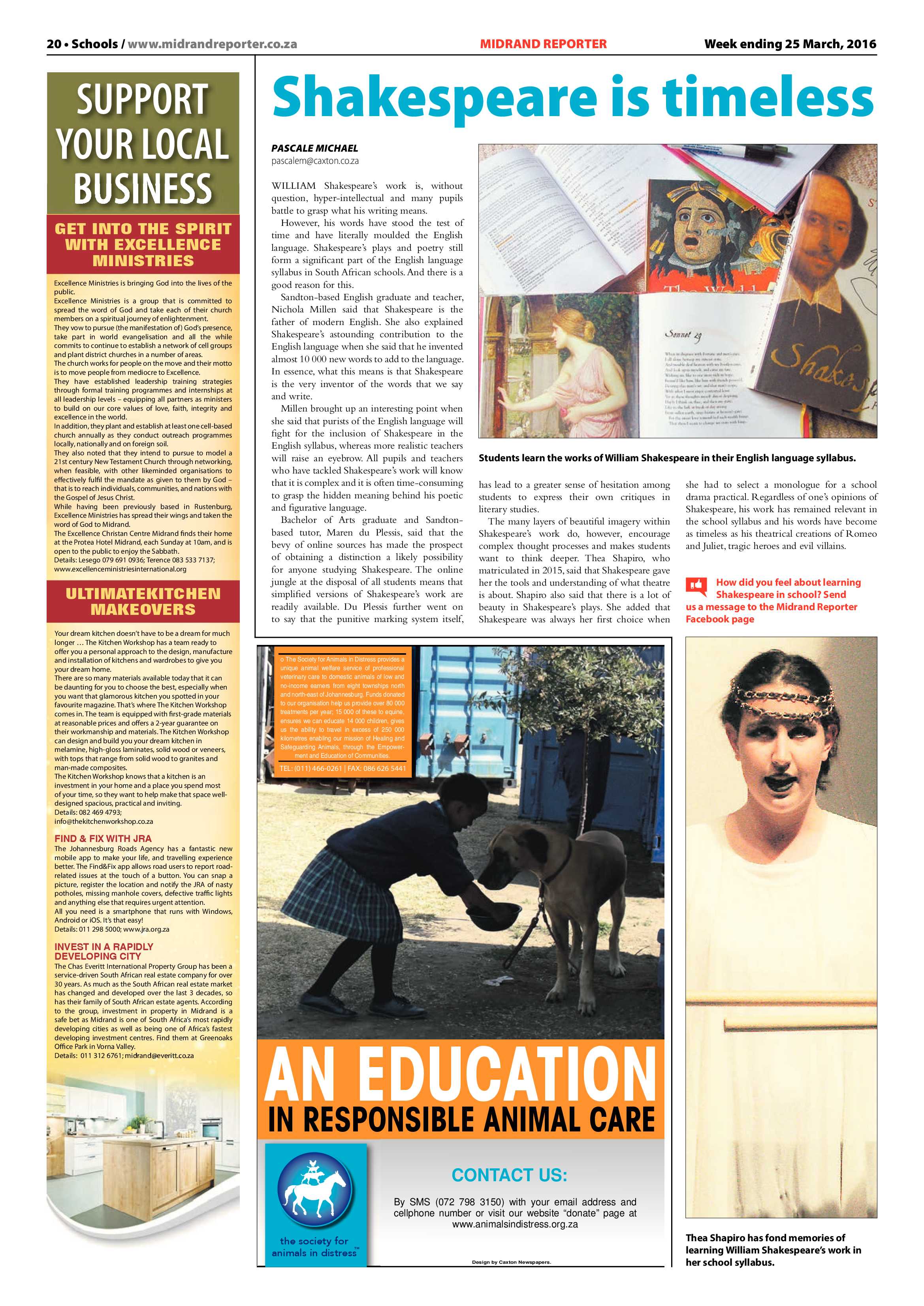 Midrand Reporter 25 March 2016 page 20