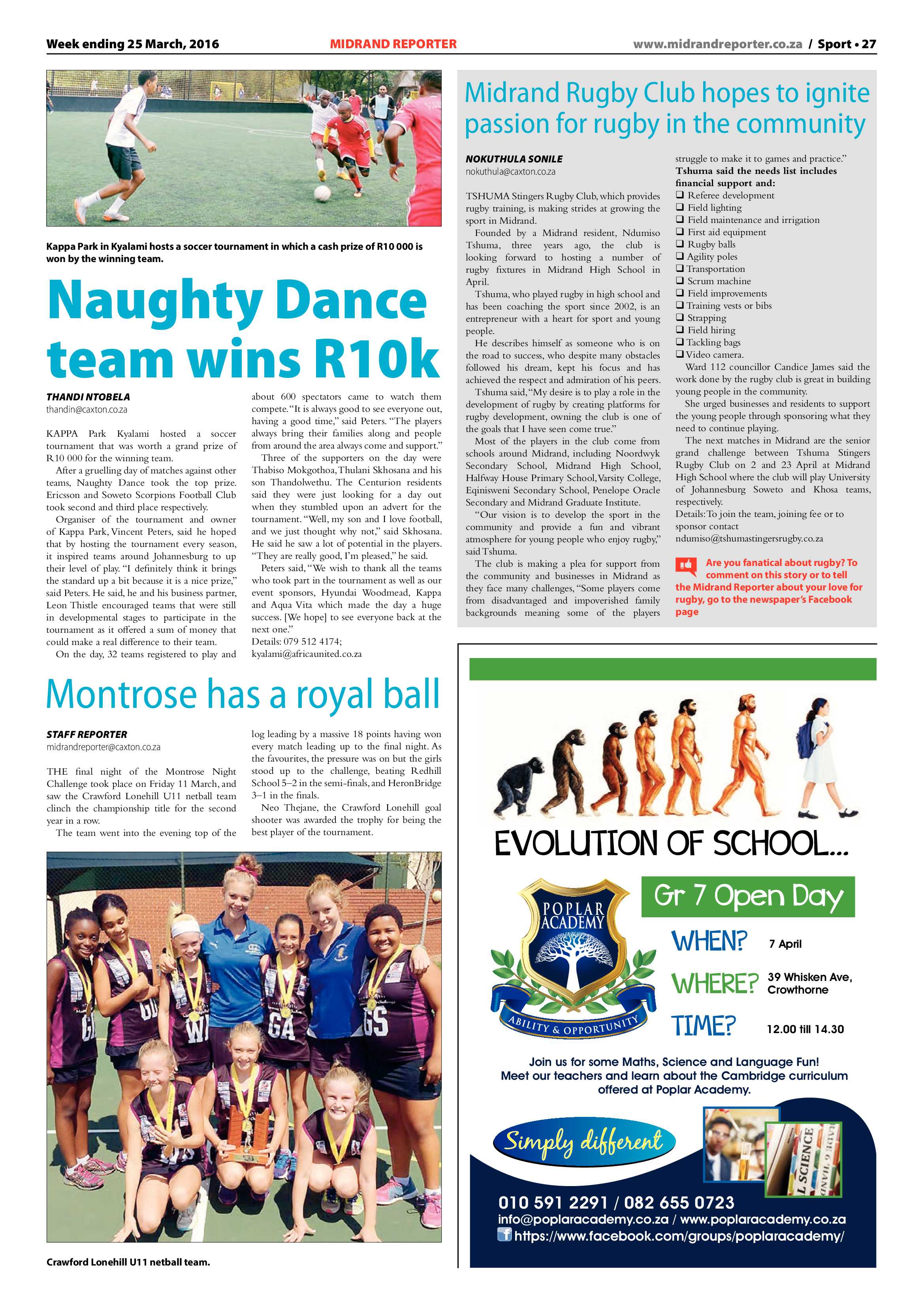Midrand Reporter 25 March 2016 page 27