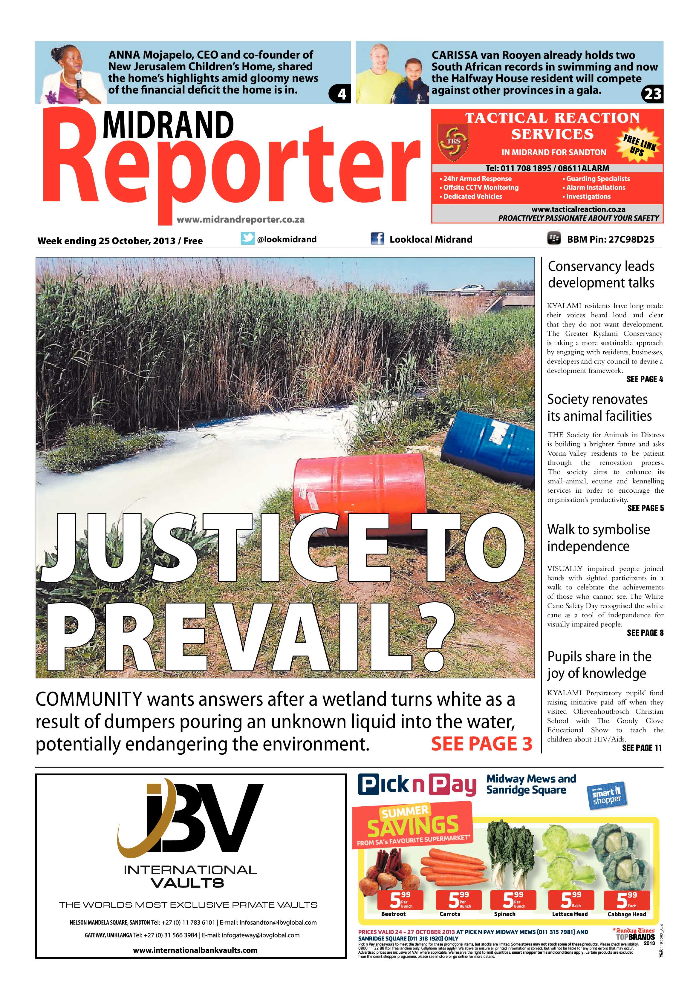 Midrand Reporter 25 October 2013 page 1