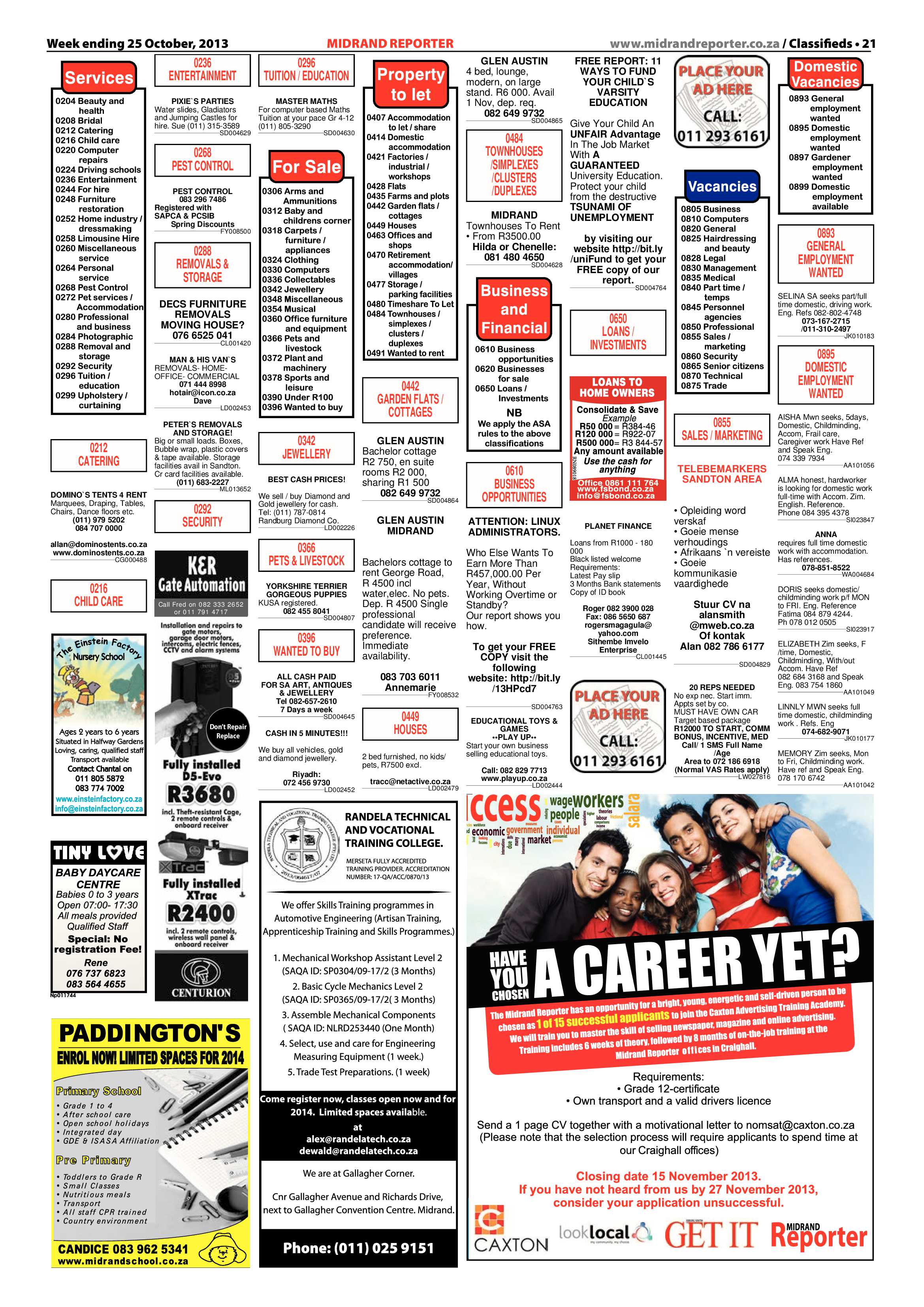 Midrand Reporter 25 October 2013 page 21