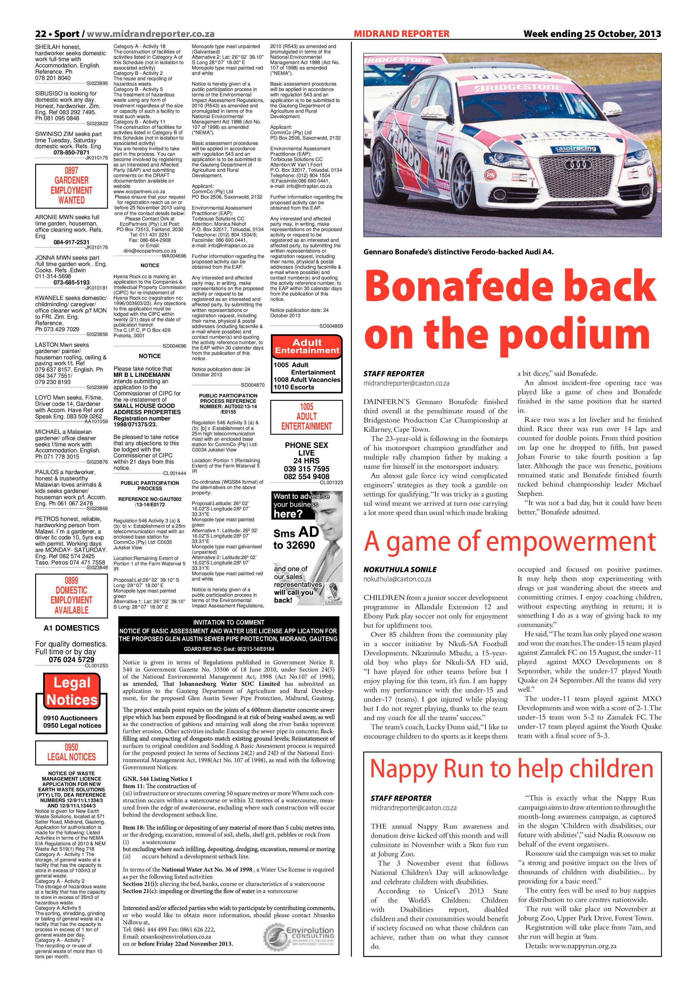 Midrand Reporter 25 October 2013 page 22