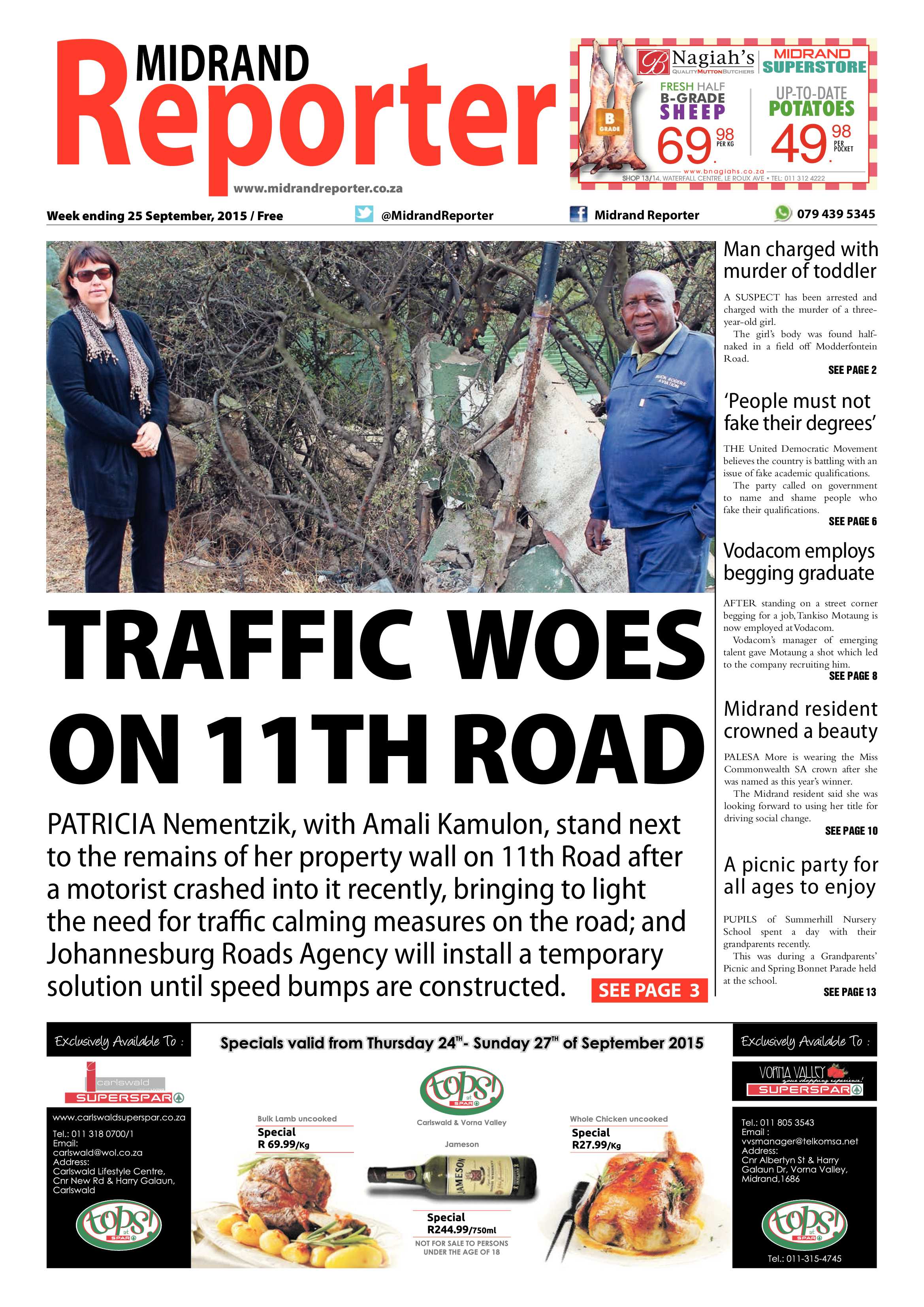 Midrand Reporter 25 September 2015 page 1