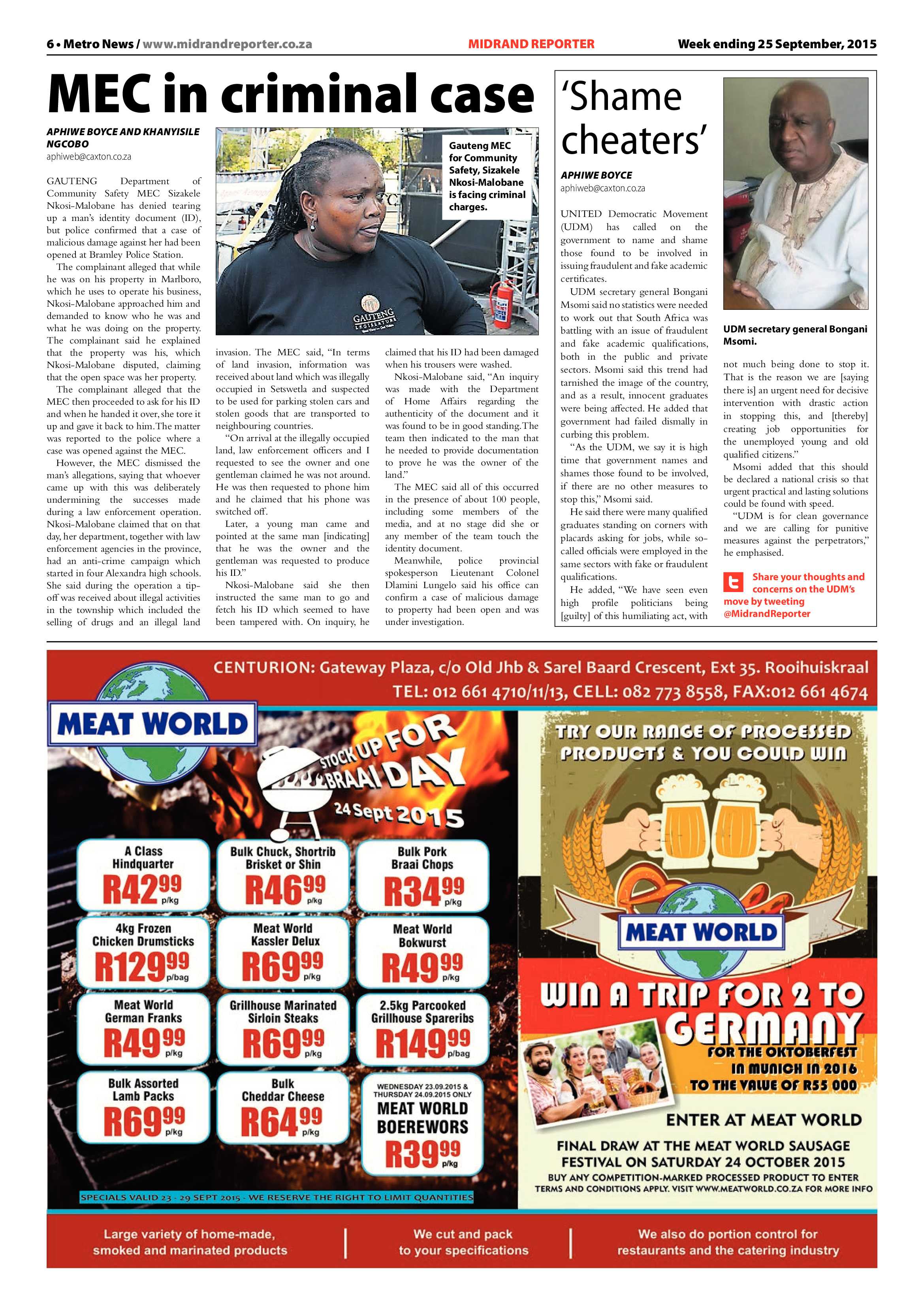 Midrand Reporter 25 September 2015 page 6