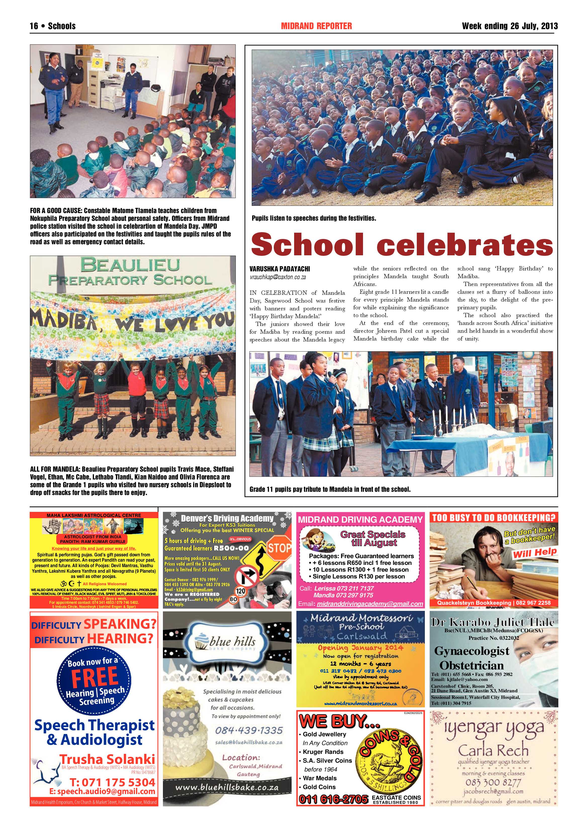 Midrand Reporter 26 July 2013 page 16
