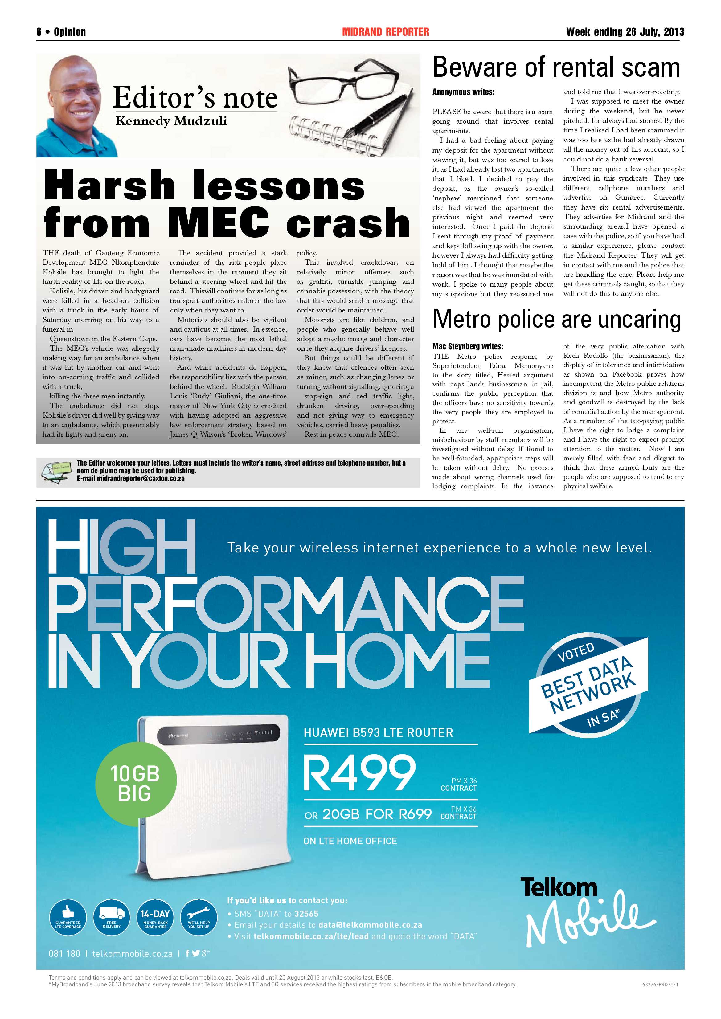 Midrand Reporter 26 July 2013 page 6