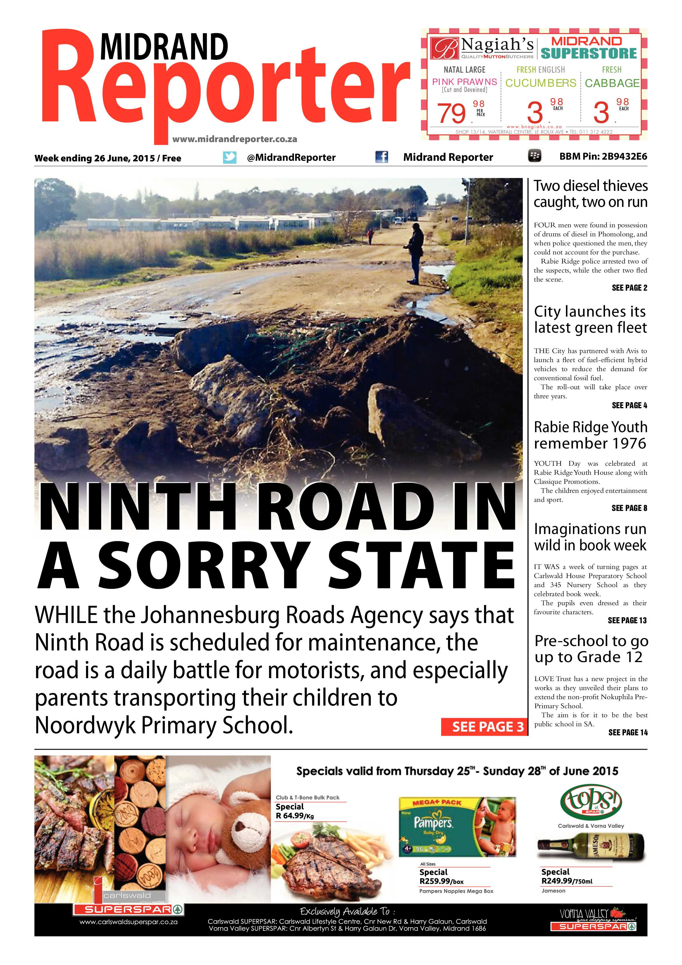Midrand Reporter 26 June 2015 page 1
