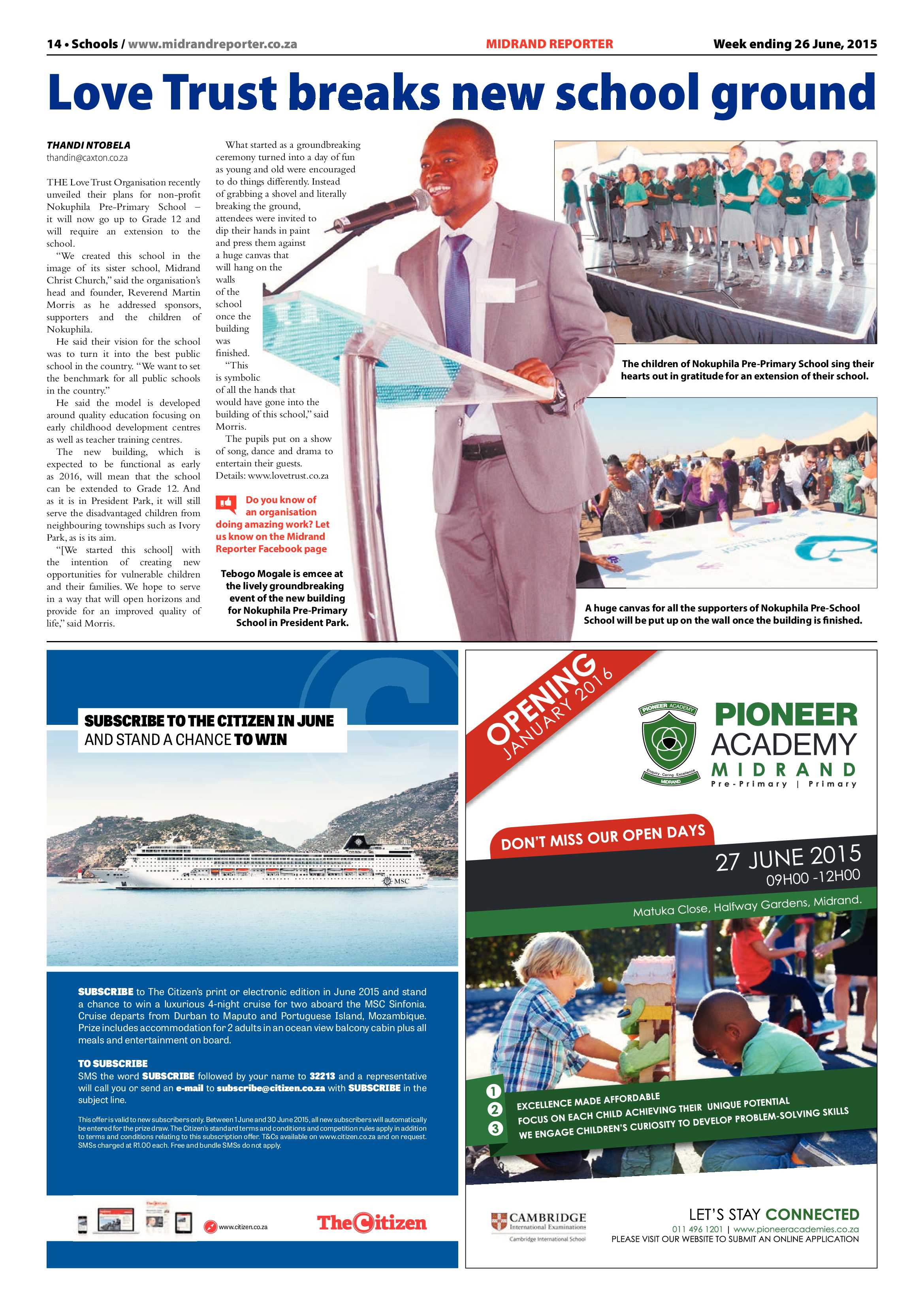 Midrand Reporter 26 June 2015 page 14
