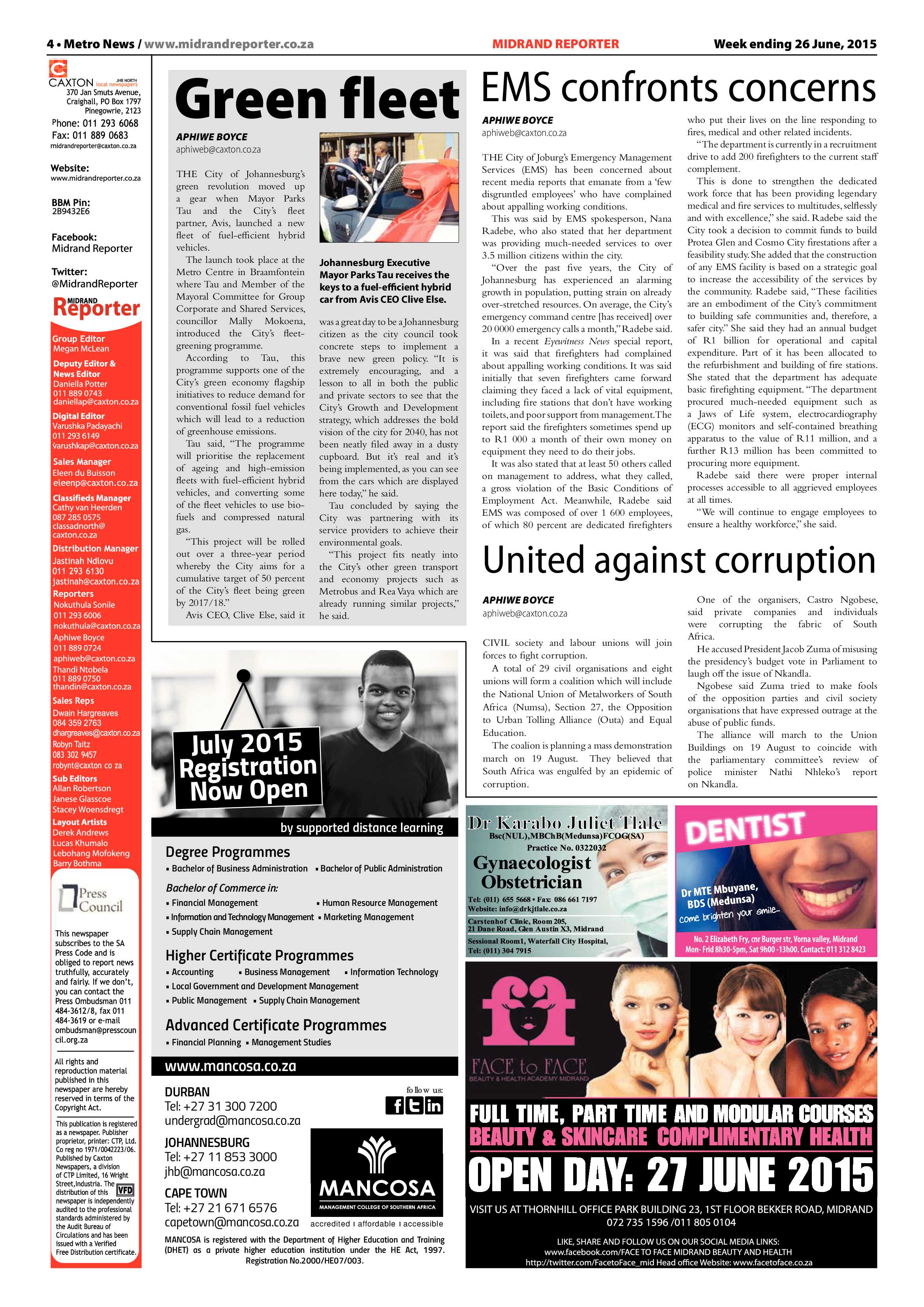Midrand Reporter 26 June 2015 page 4