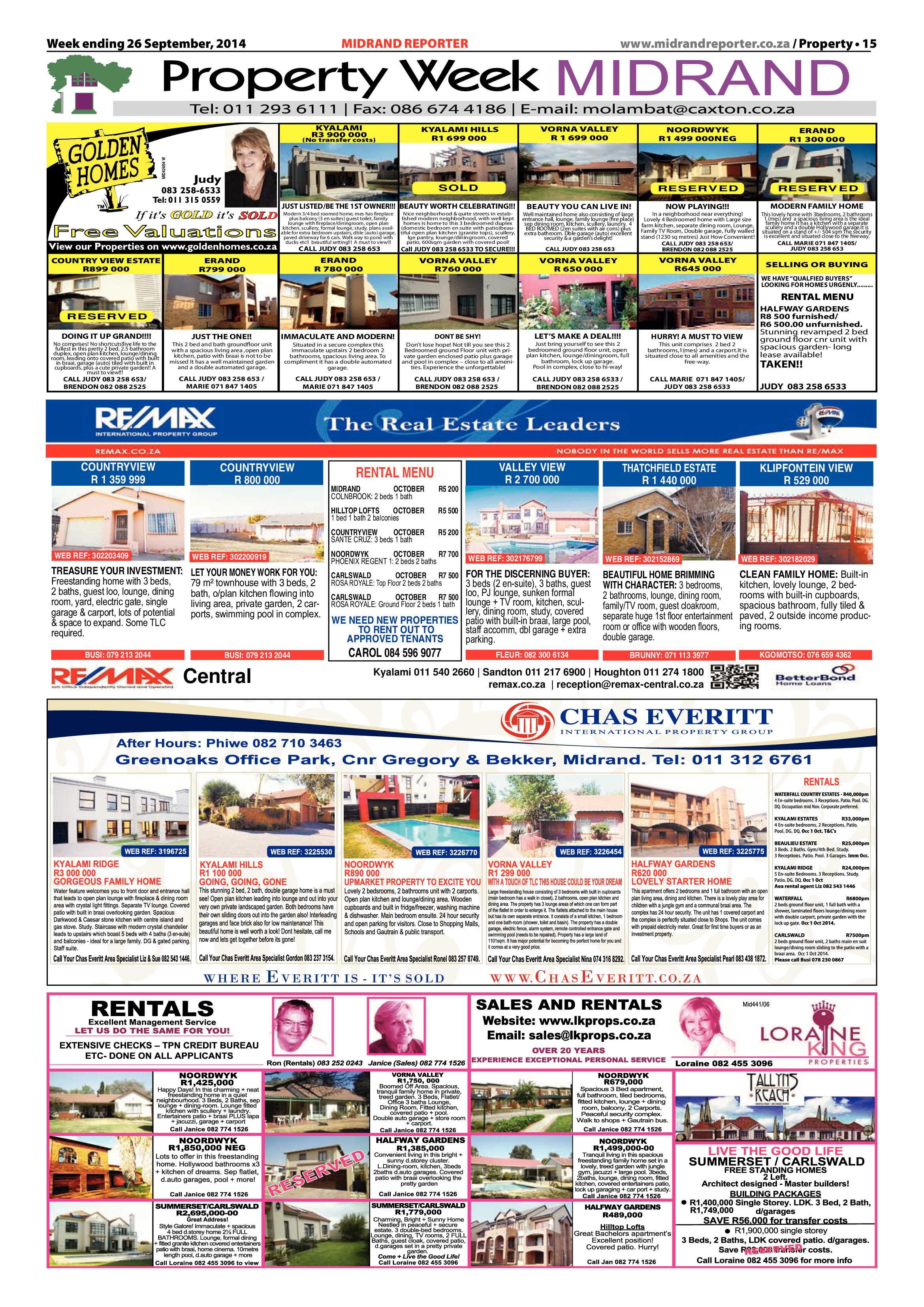 Midrand Reporter 26 September 2014 page 15