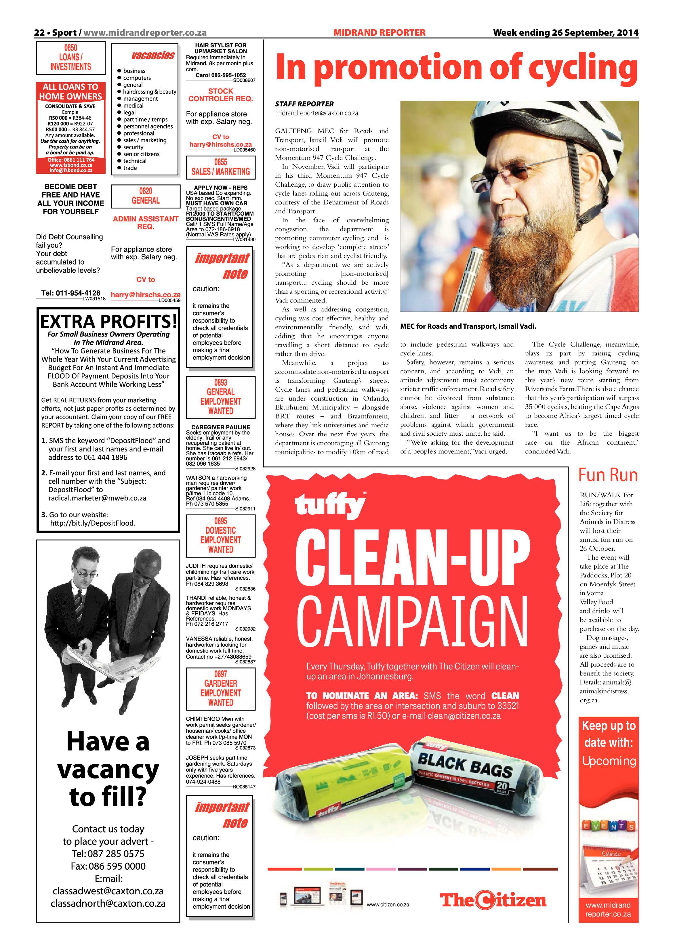 Midrand Reporter 26 September 2014 page 22