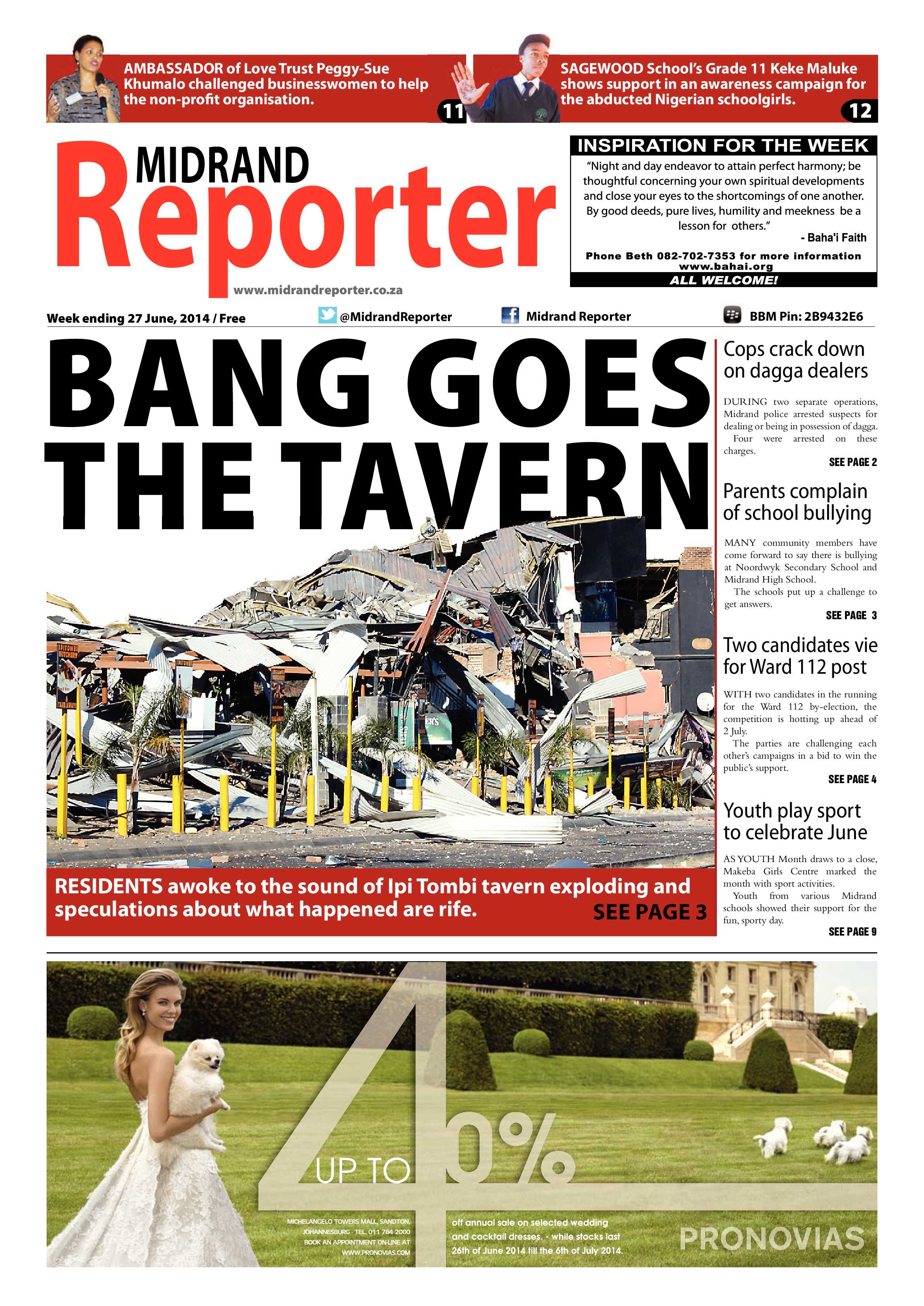 Midrand Reporter 27 June 2014 page 1