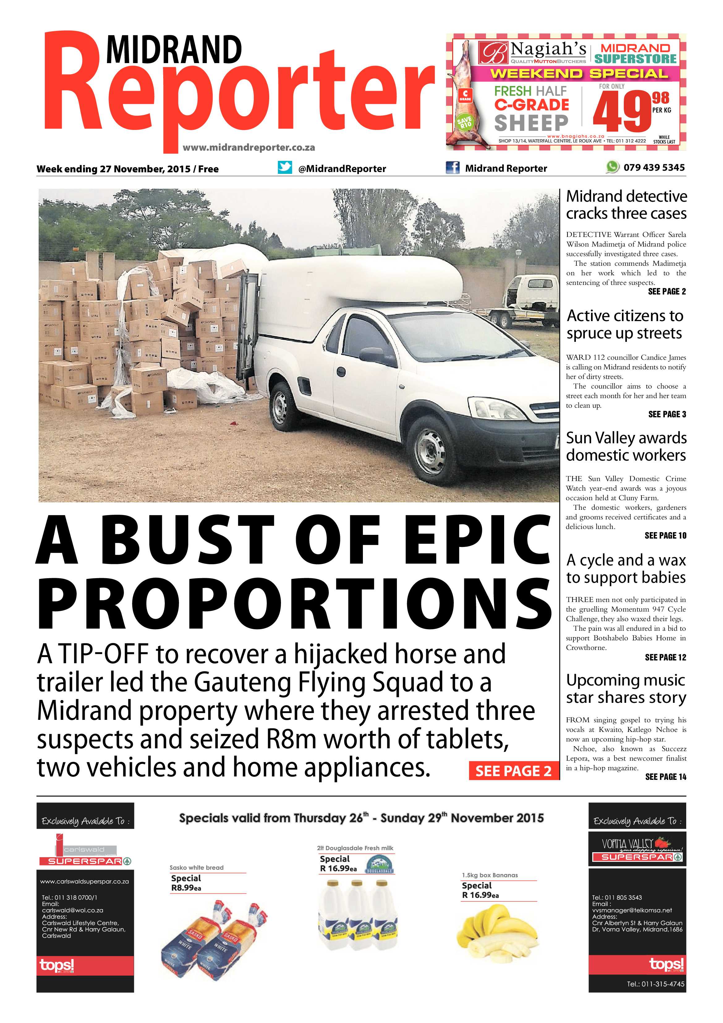 Midrand Reporter 27 November 2015 page 1
