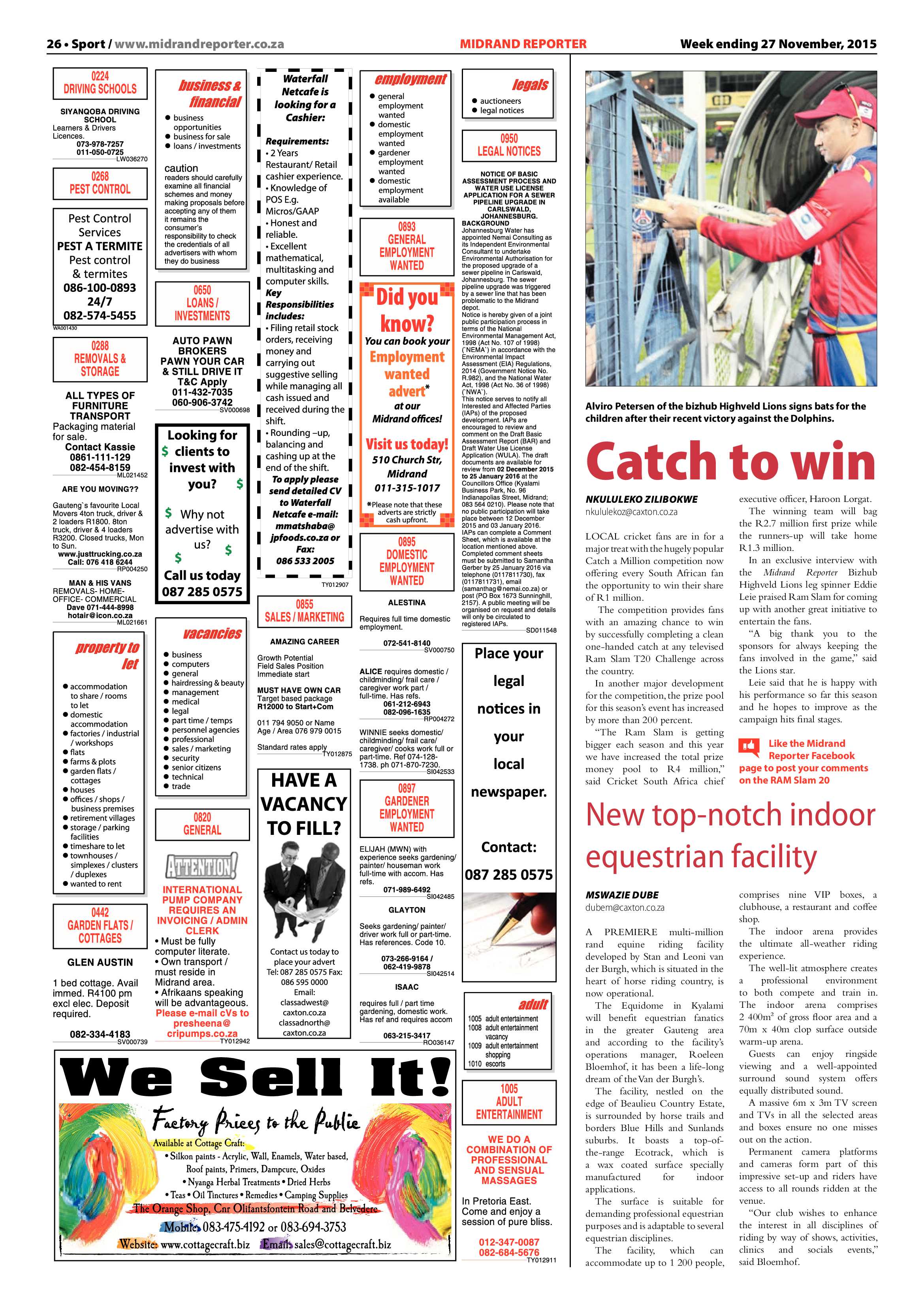 Midrand Reporter 27 November 2015 page 26