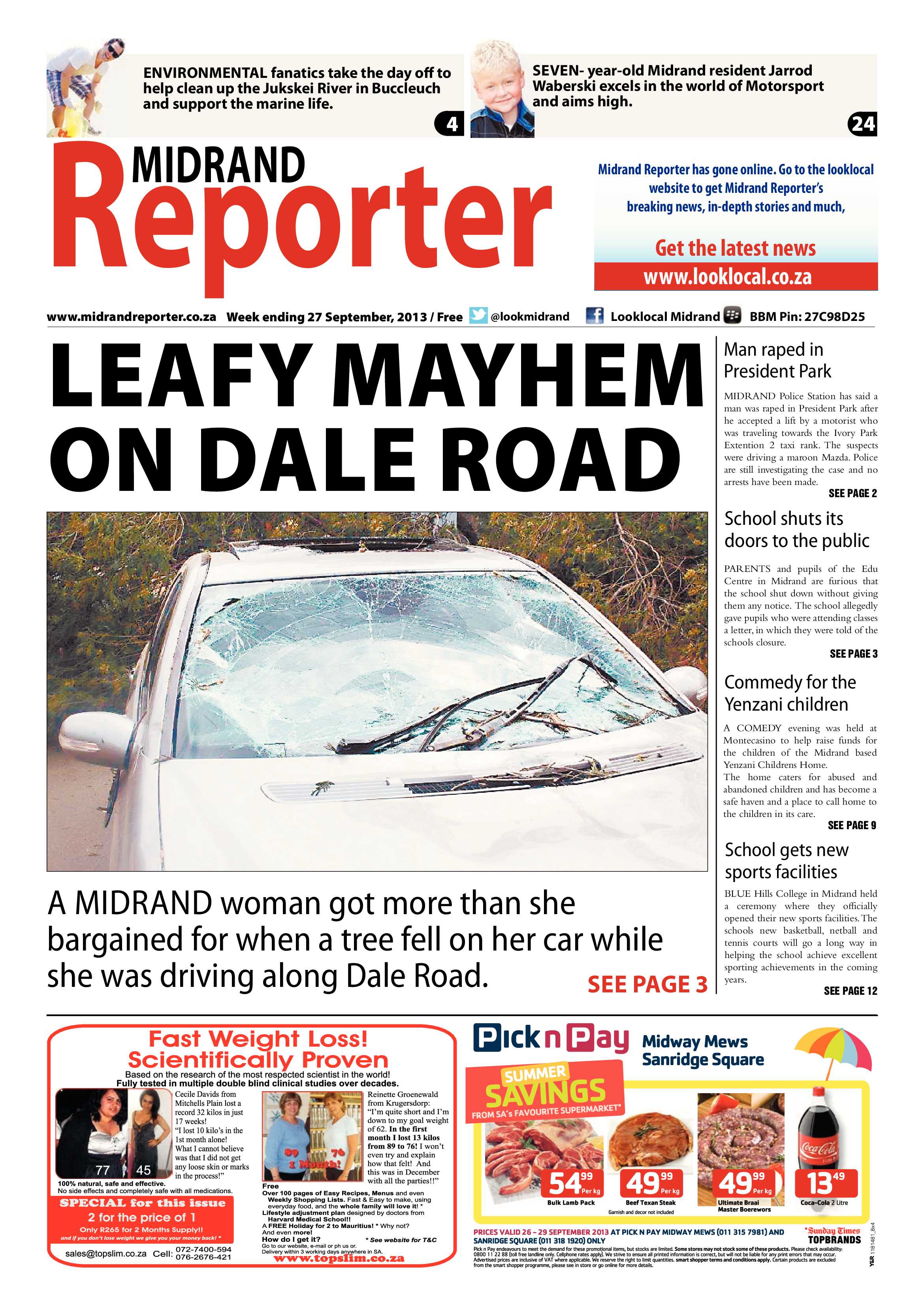 Midrand Reporter 27 September 2013 page 1
