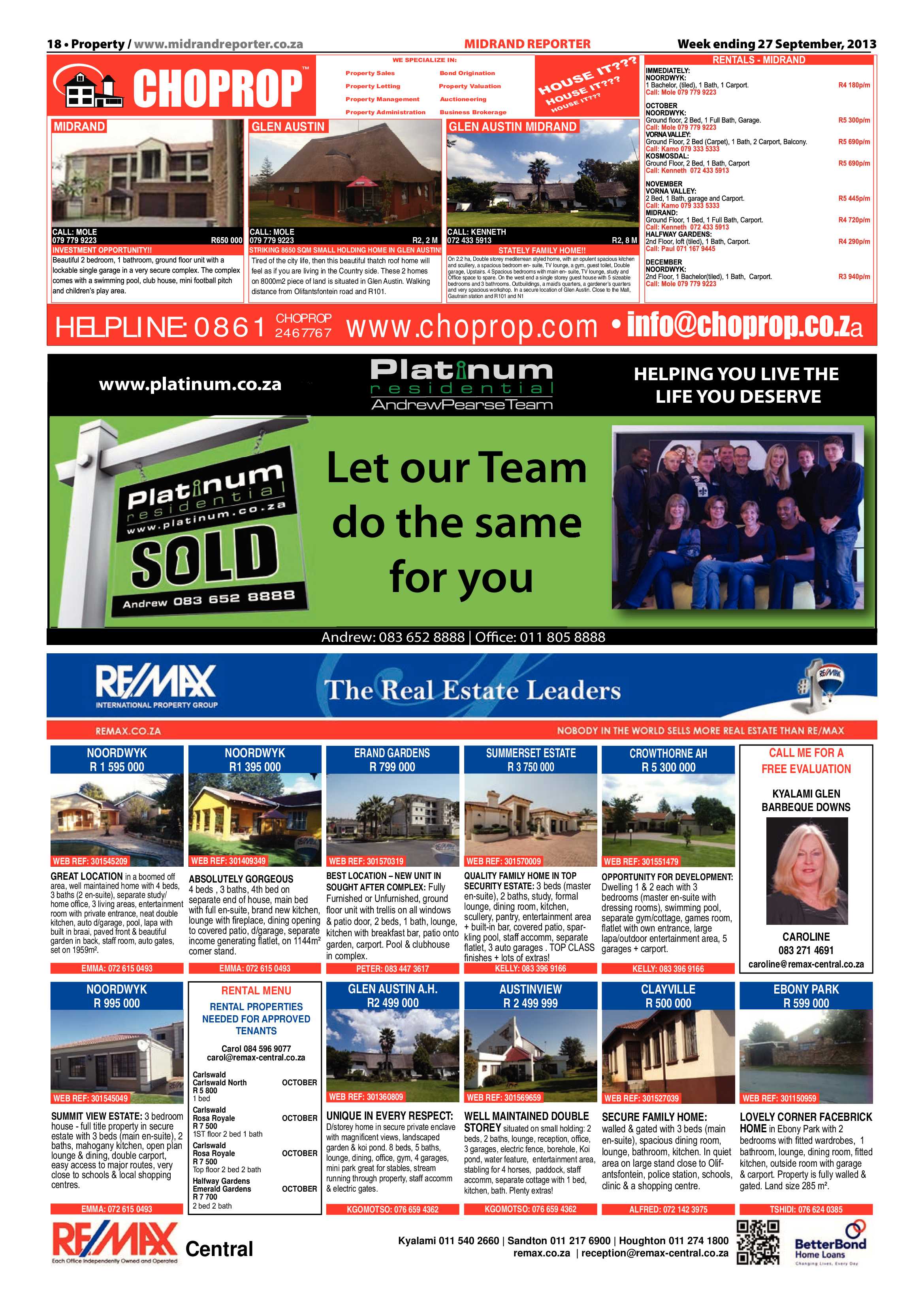 Midrand Reporter 27 September 2013 page 18