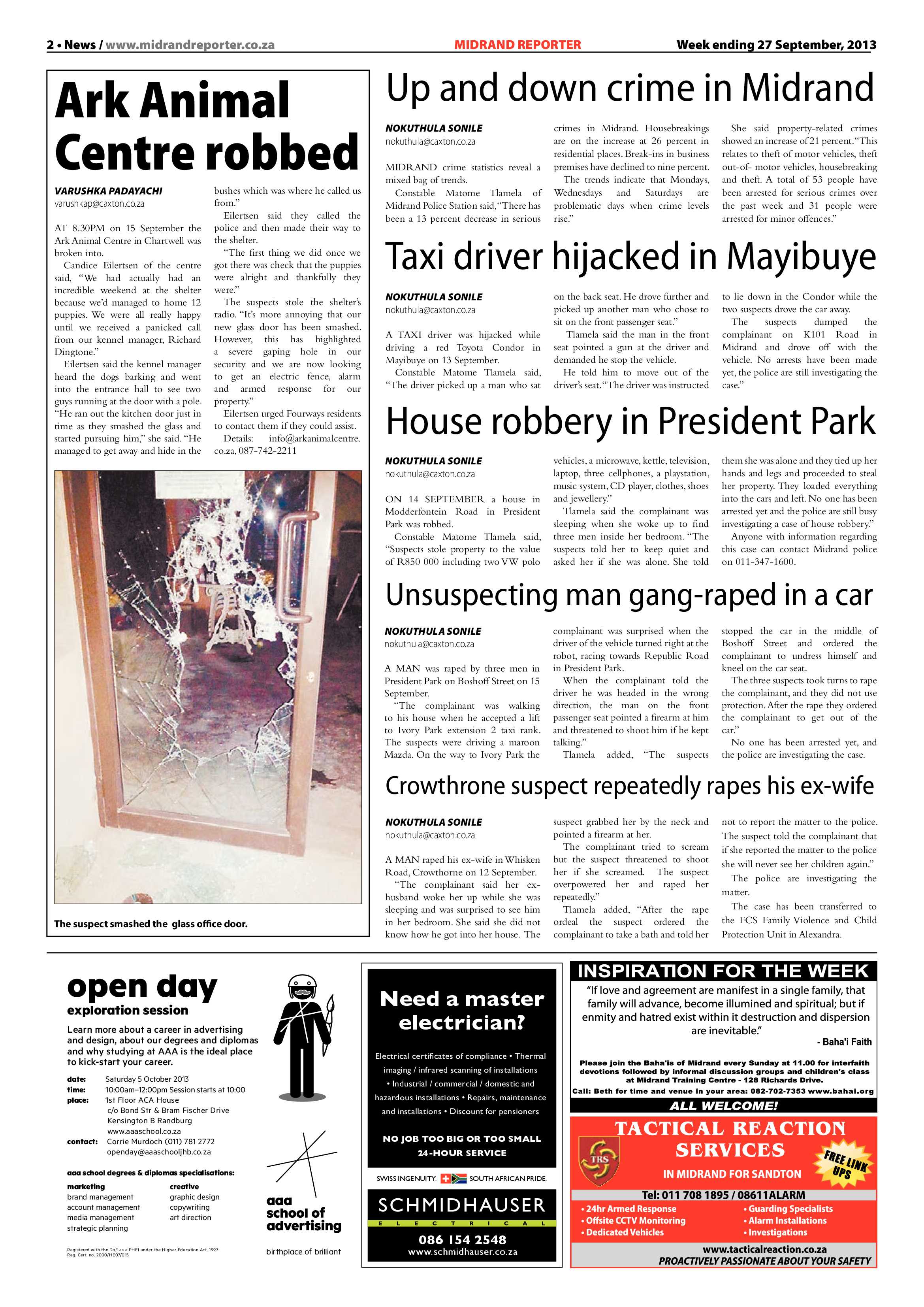 Midrand Reporter 27 September 2013 page 2