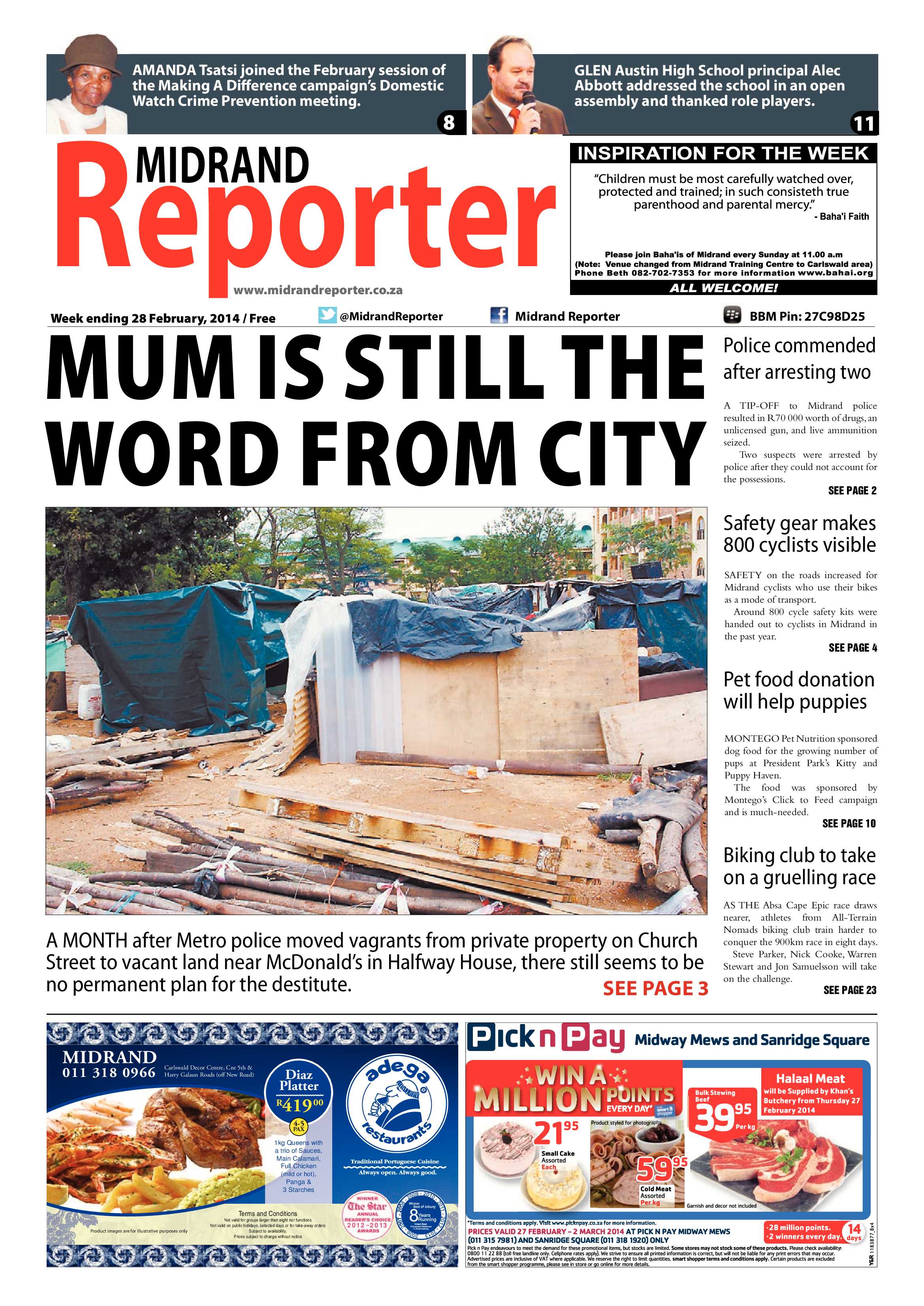 Midrand Reporter 28 February 2014 page 1