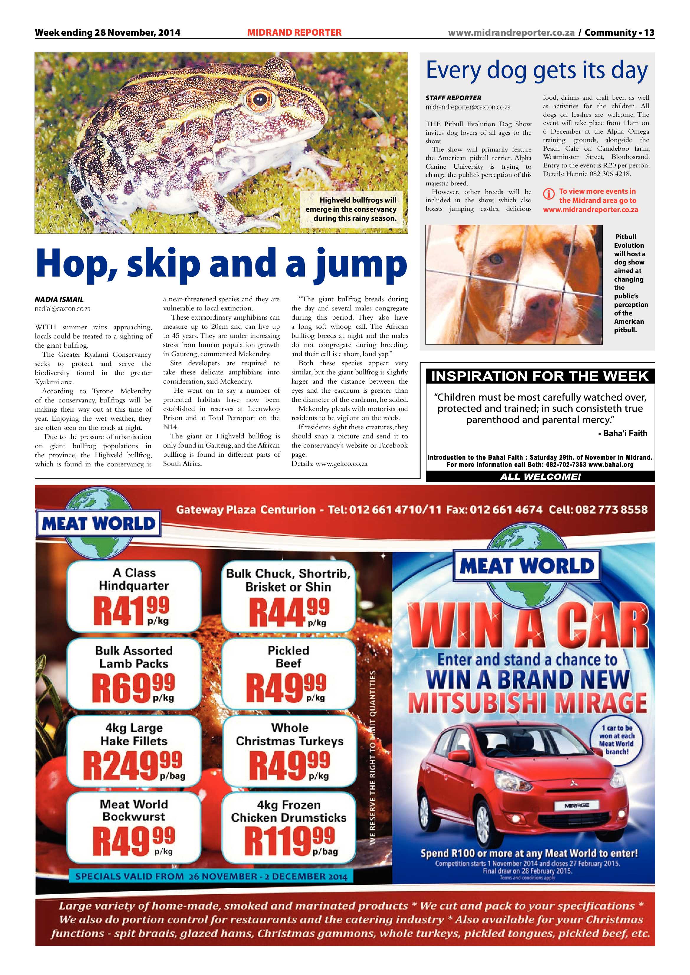 Midrand Reporter 28 November 2014 page 13