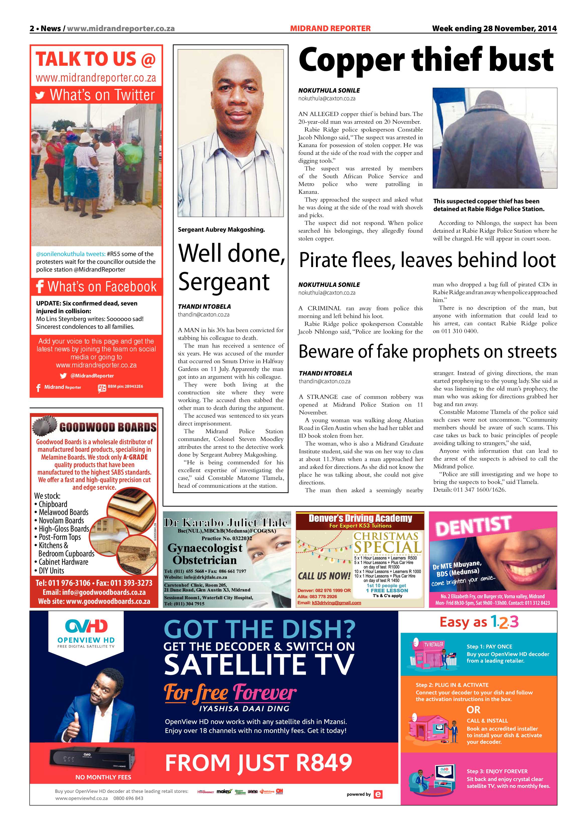 Midrand Reporter 28 November 2014 page 2