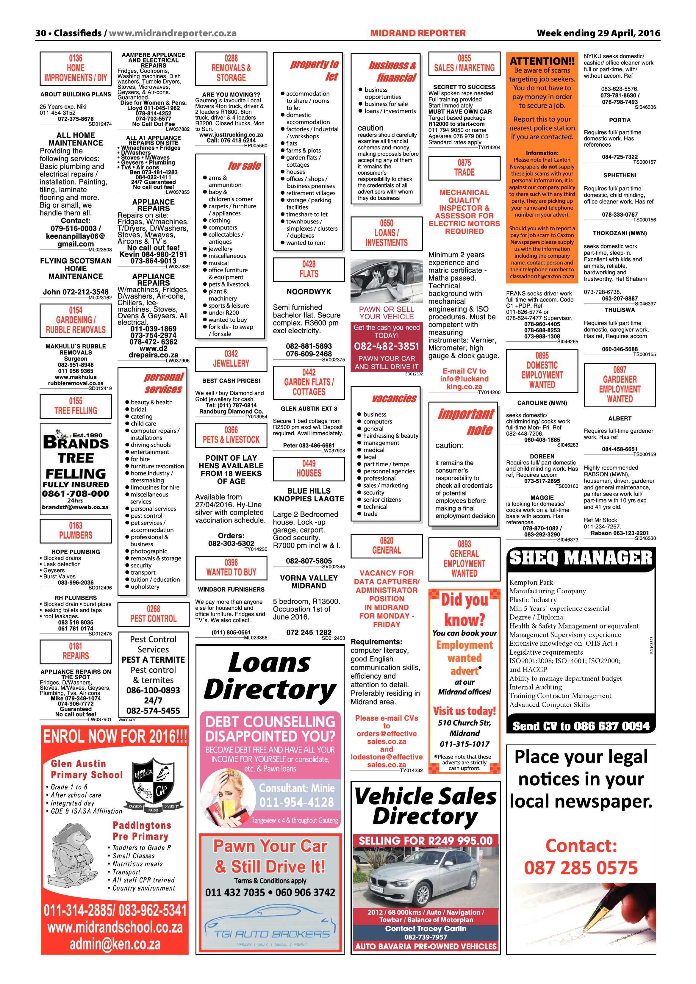Midrand Reporter 29 April 2016 page 30