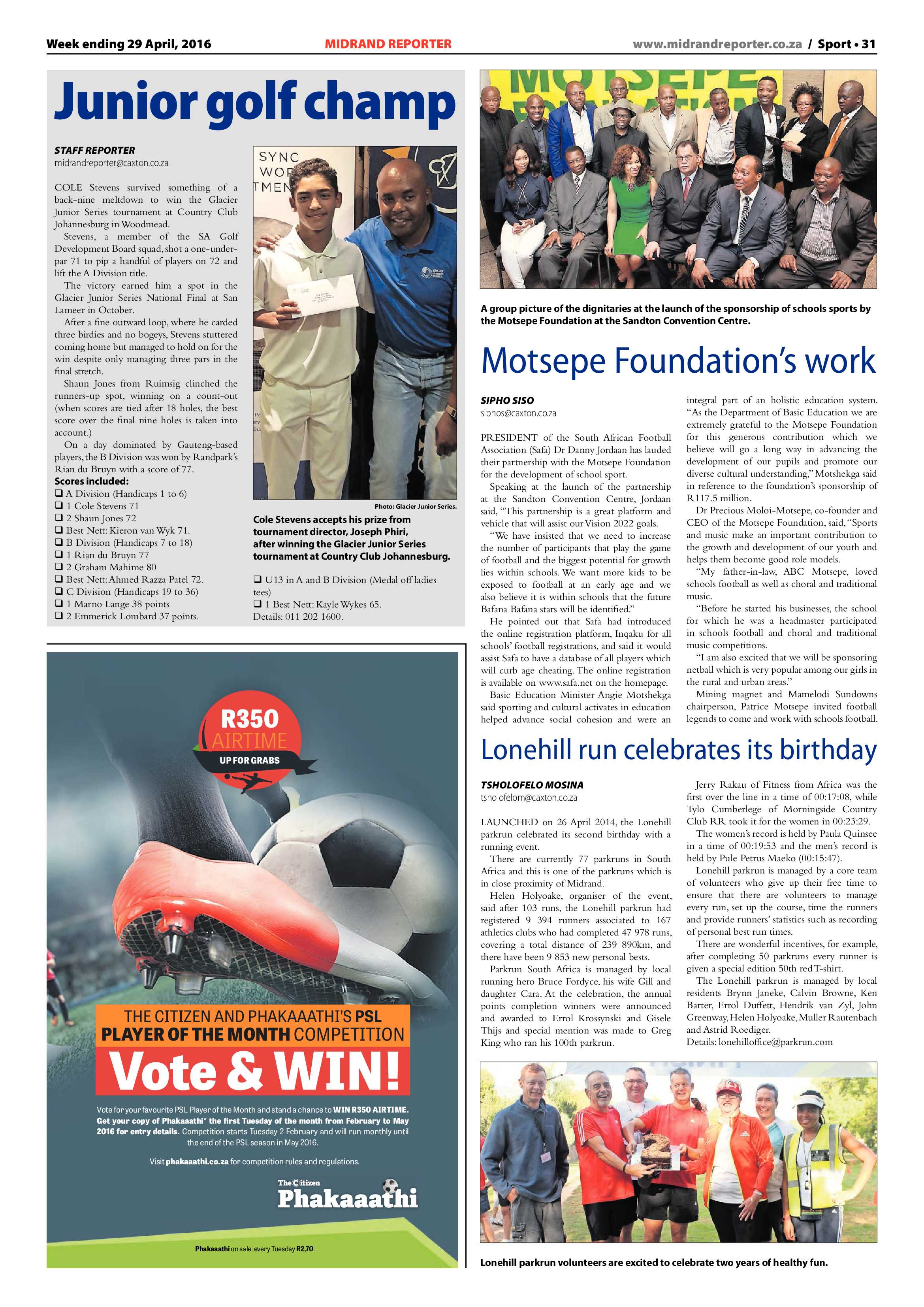 Midrand Reporter 29 April 2016 page 31