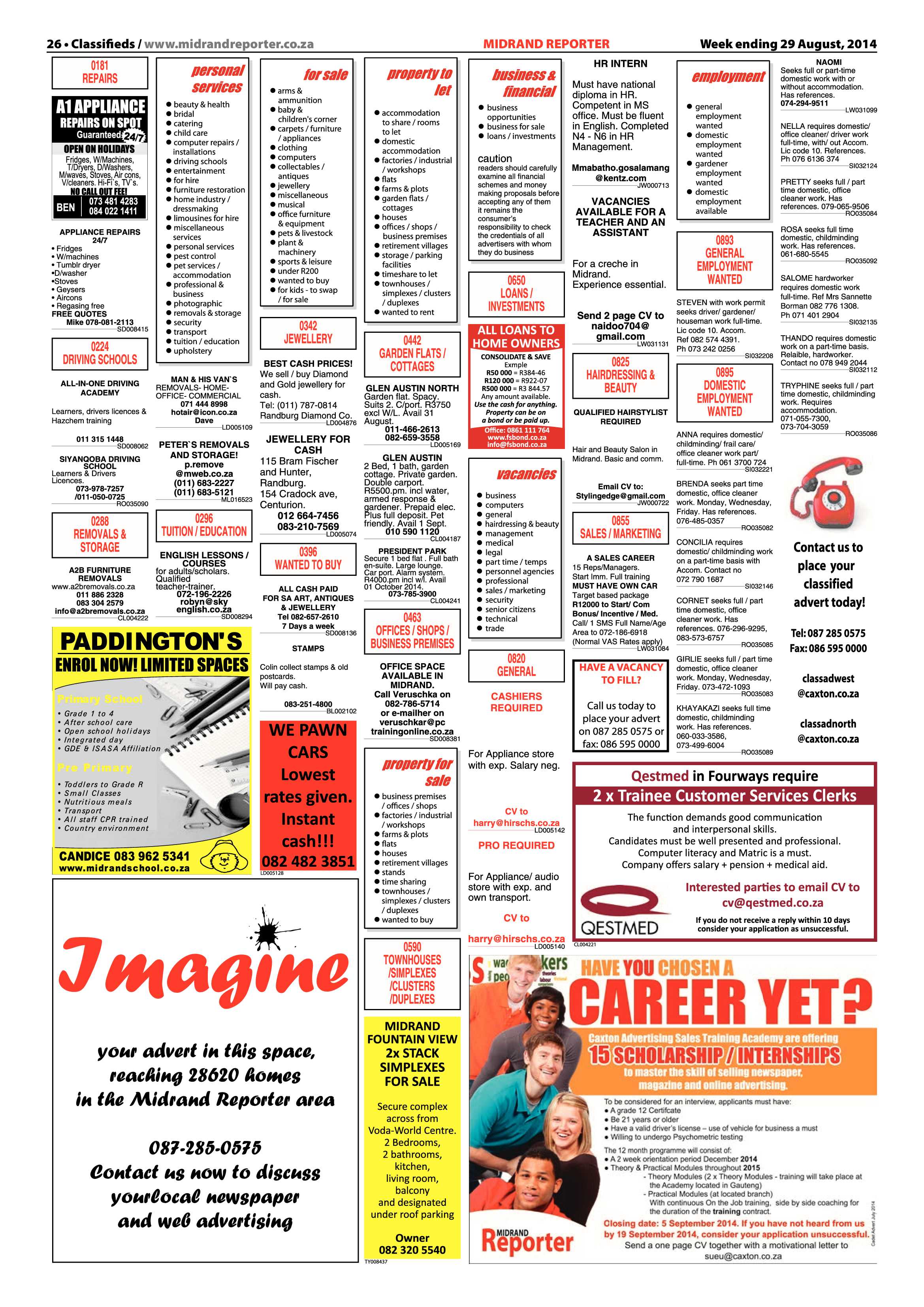 Midrand Reporter 29 August 2014 page 26