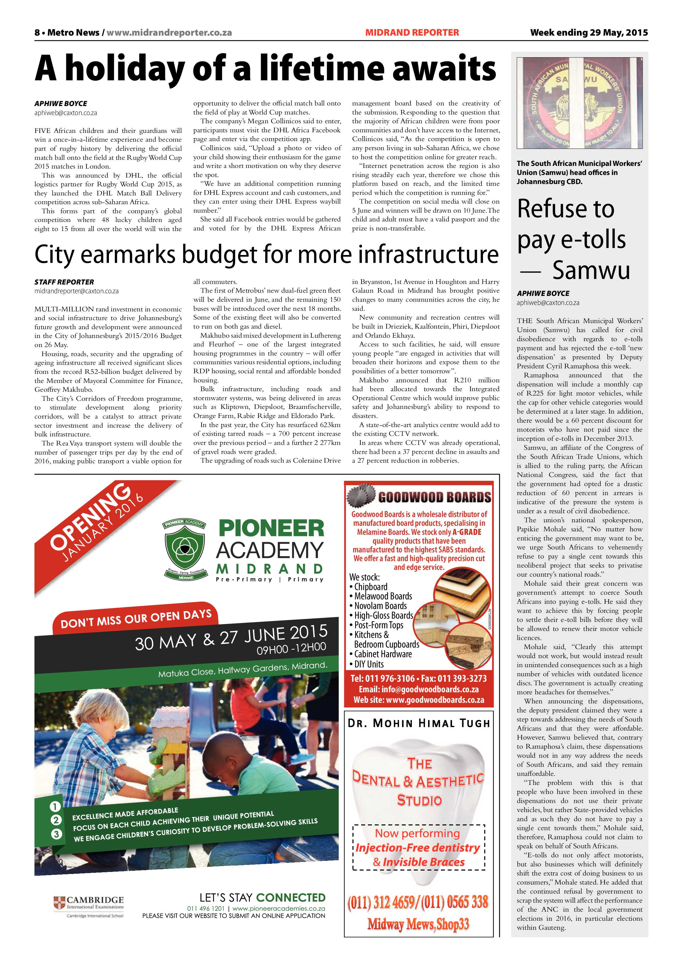 Midrand Reporter 29 May 2015 page 8