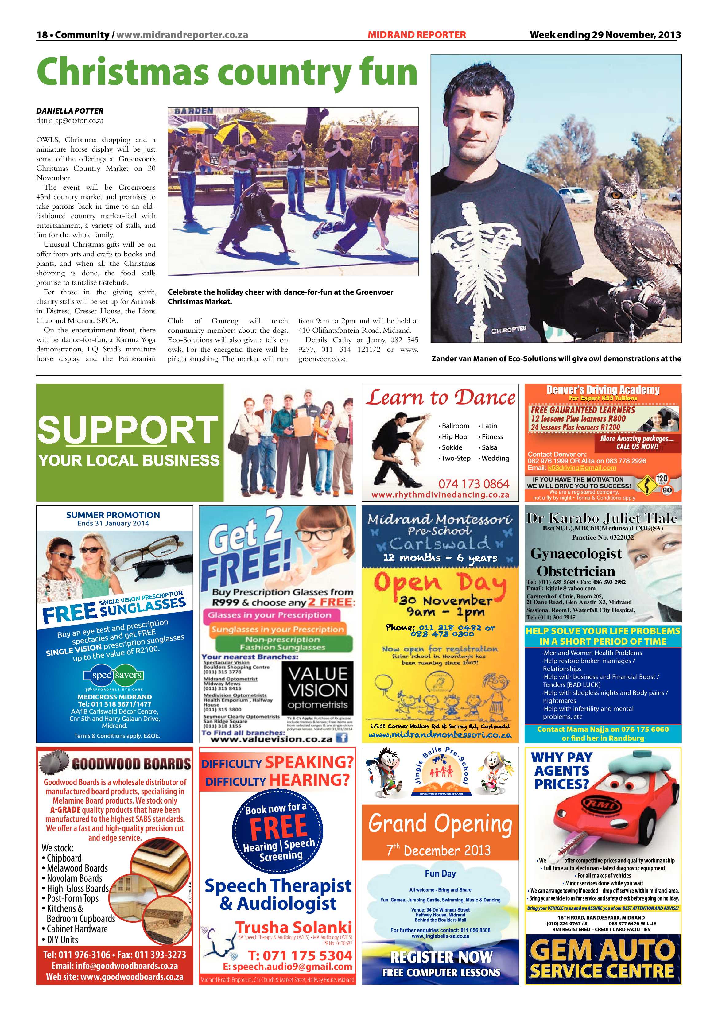 Midrand Reporter 29 November 2013 page 18