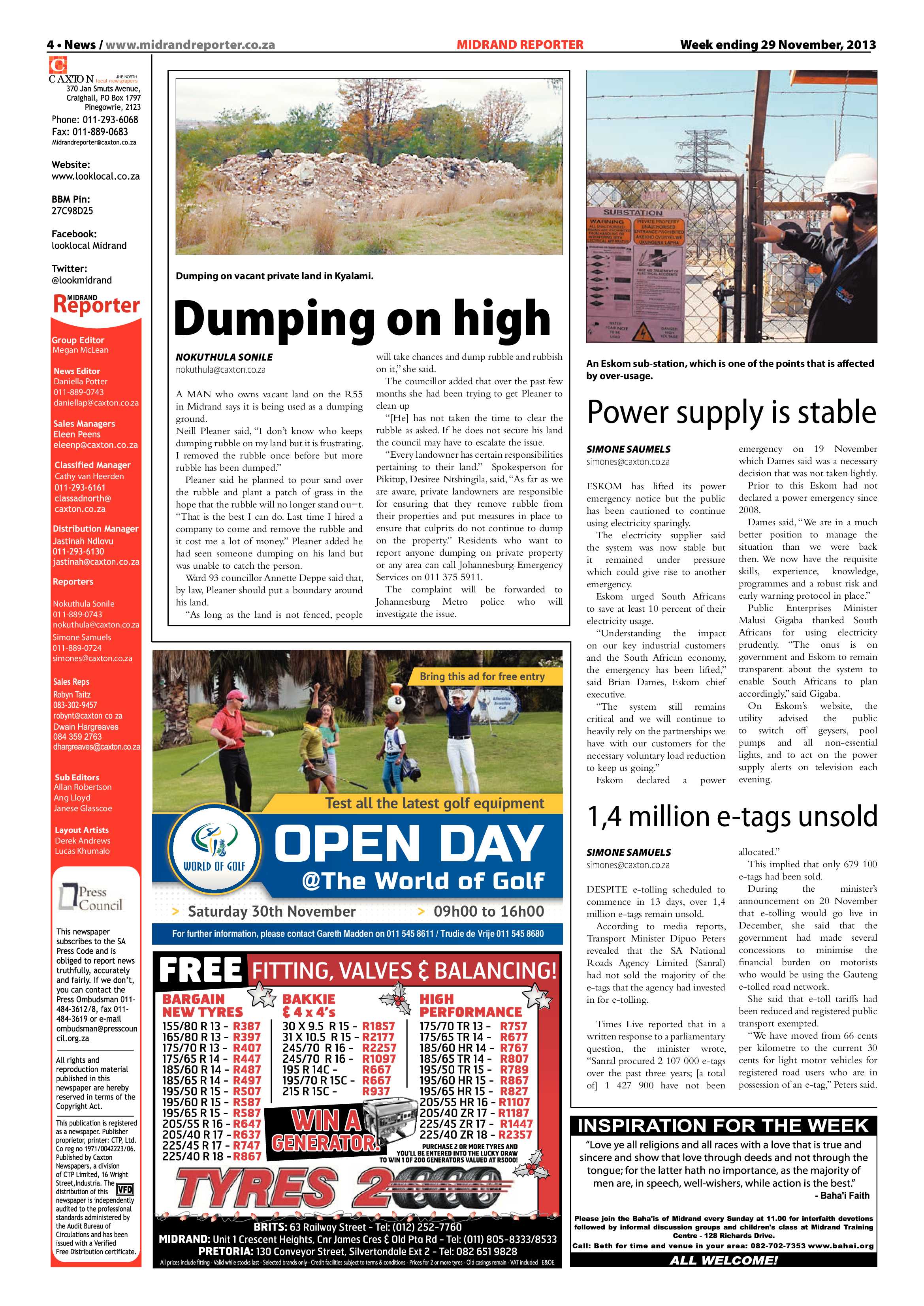 Midrand Reporter 29 November 2013 page 4