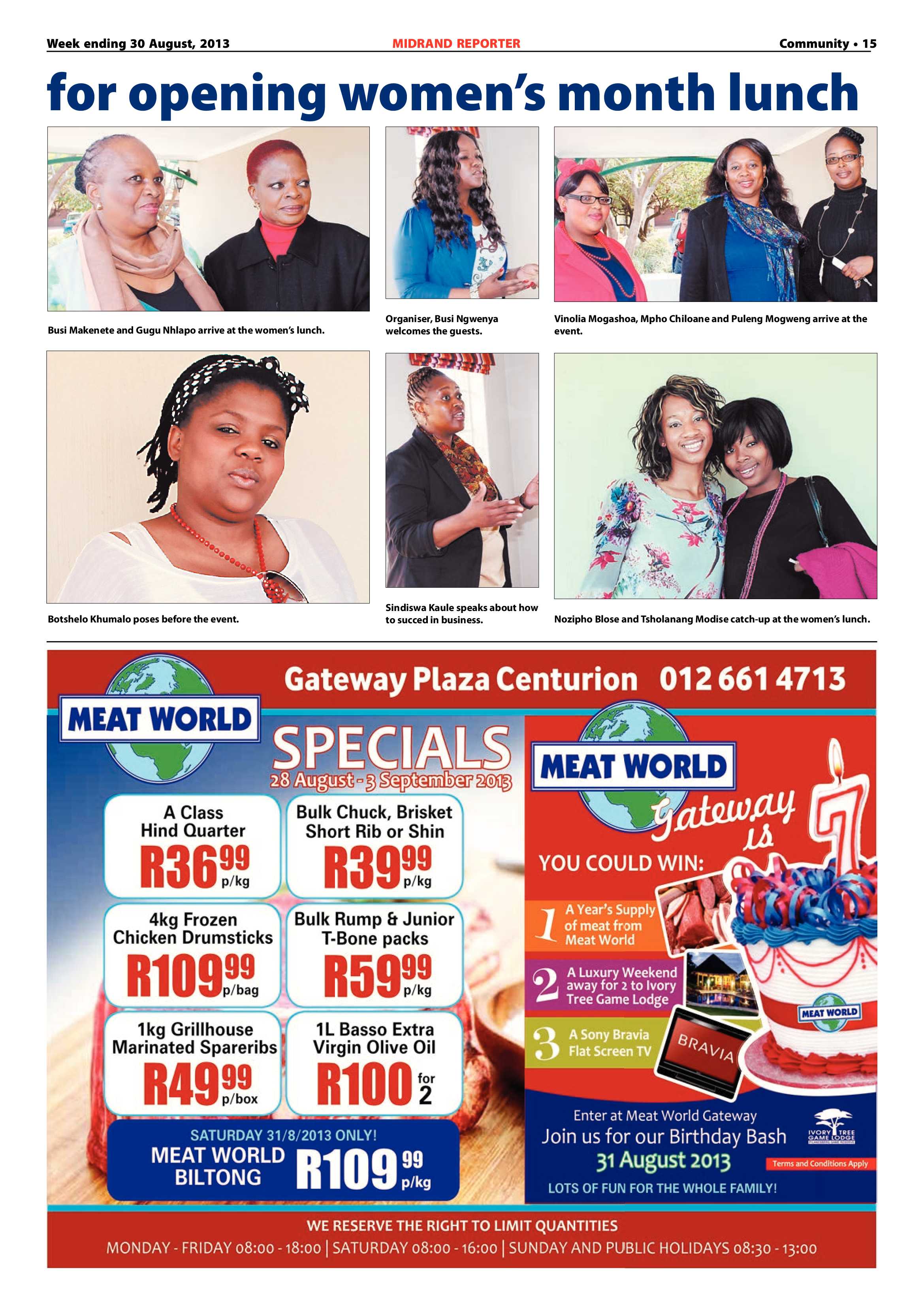 Midrand Reporter 30 August 2013 page 15