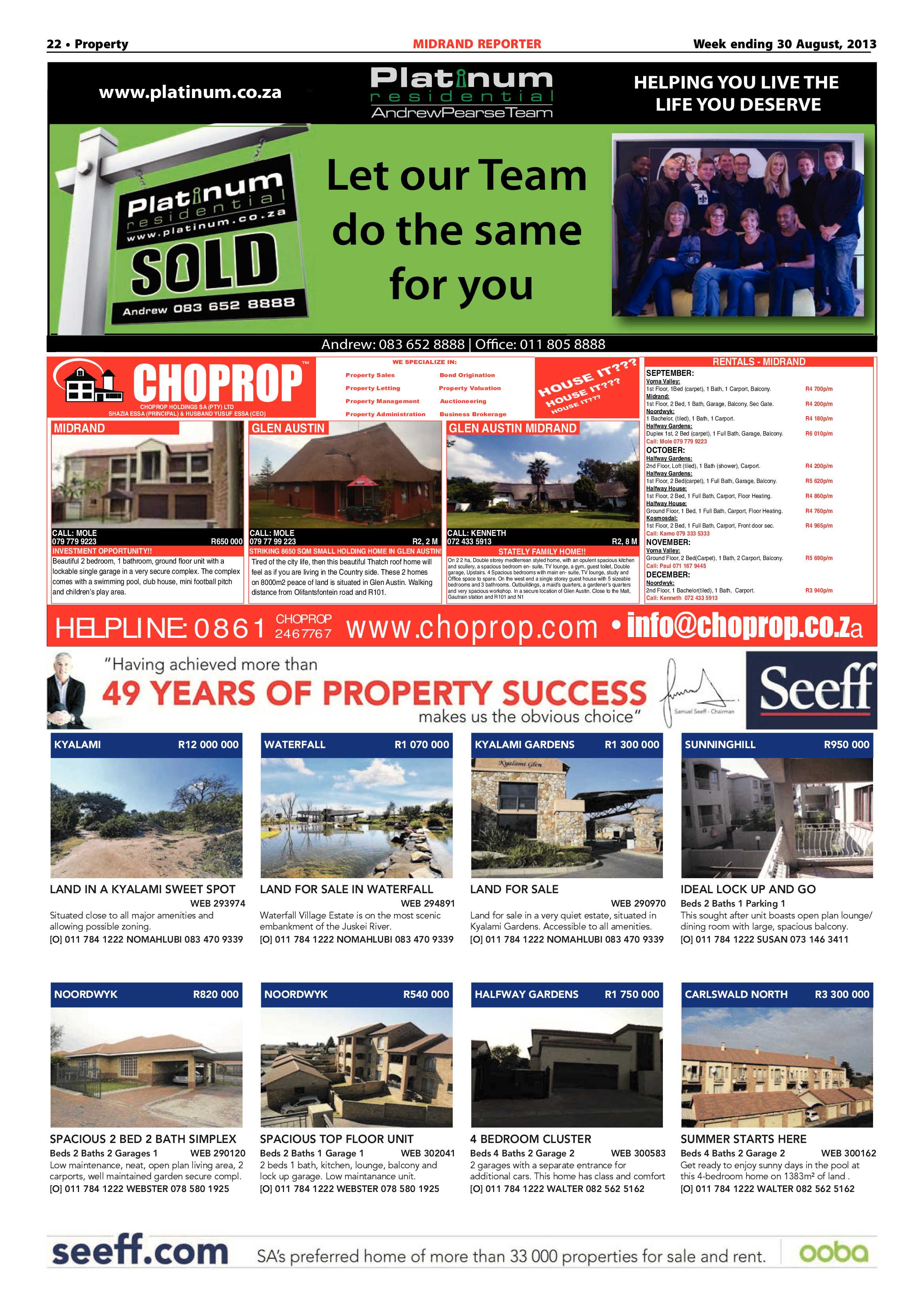 Midrand Reporter 30 August 2013 page 22