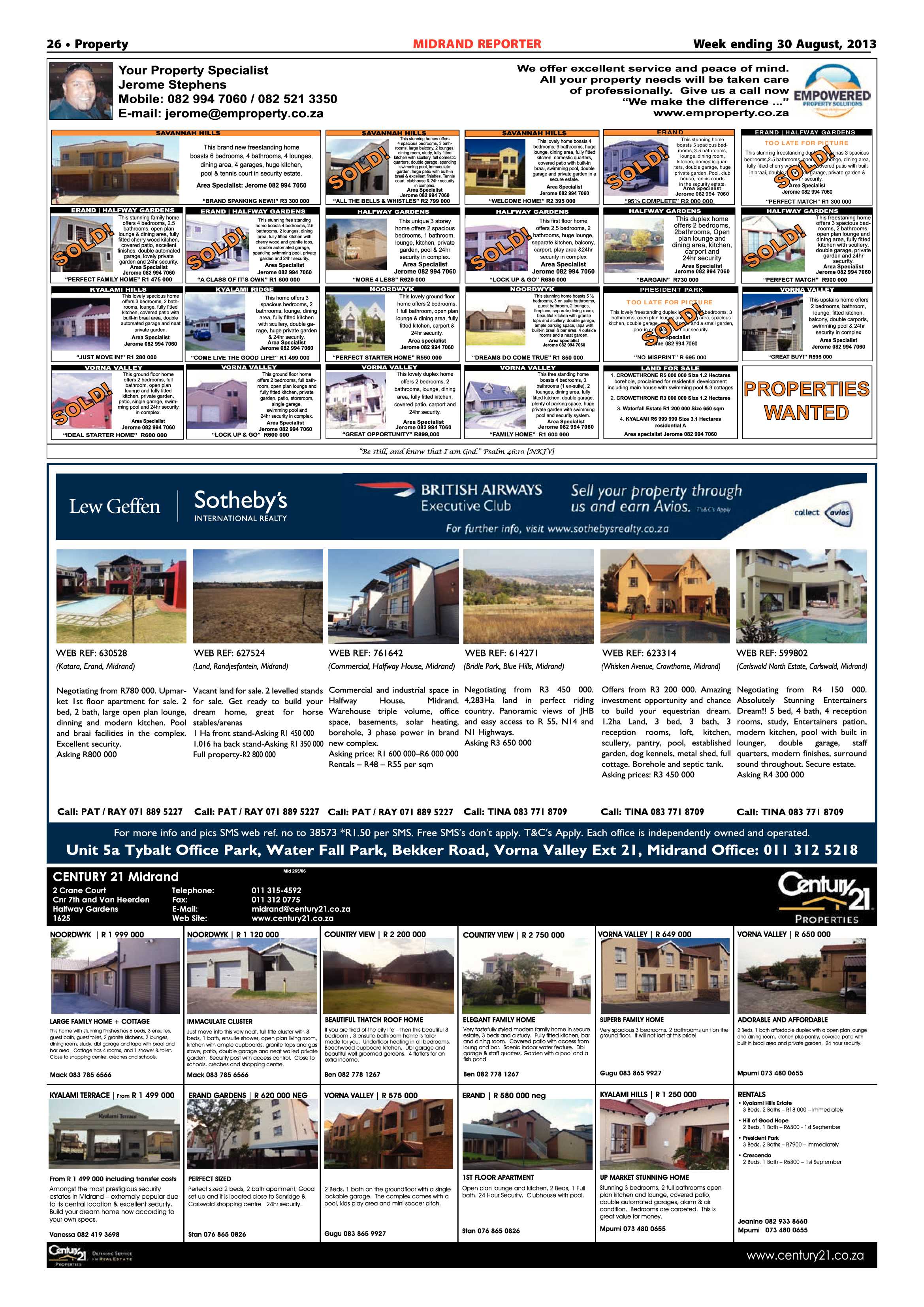 Midrand Reporter 30 August 2013 page 26