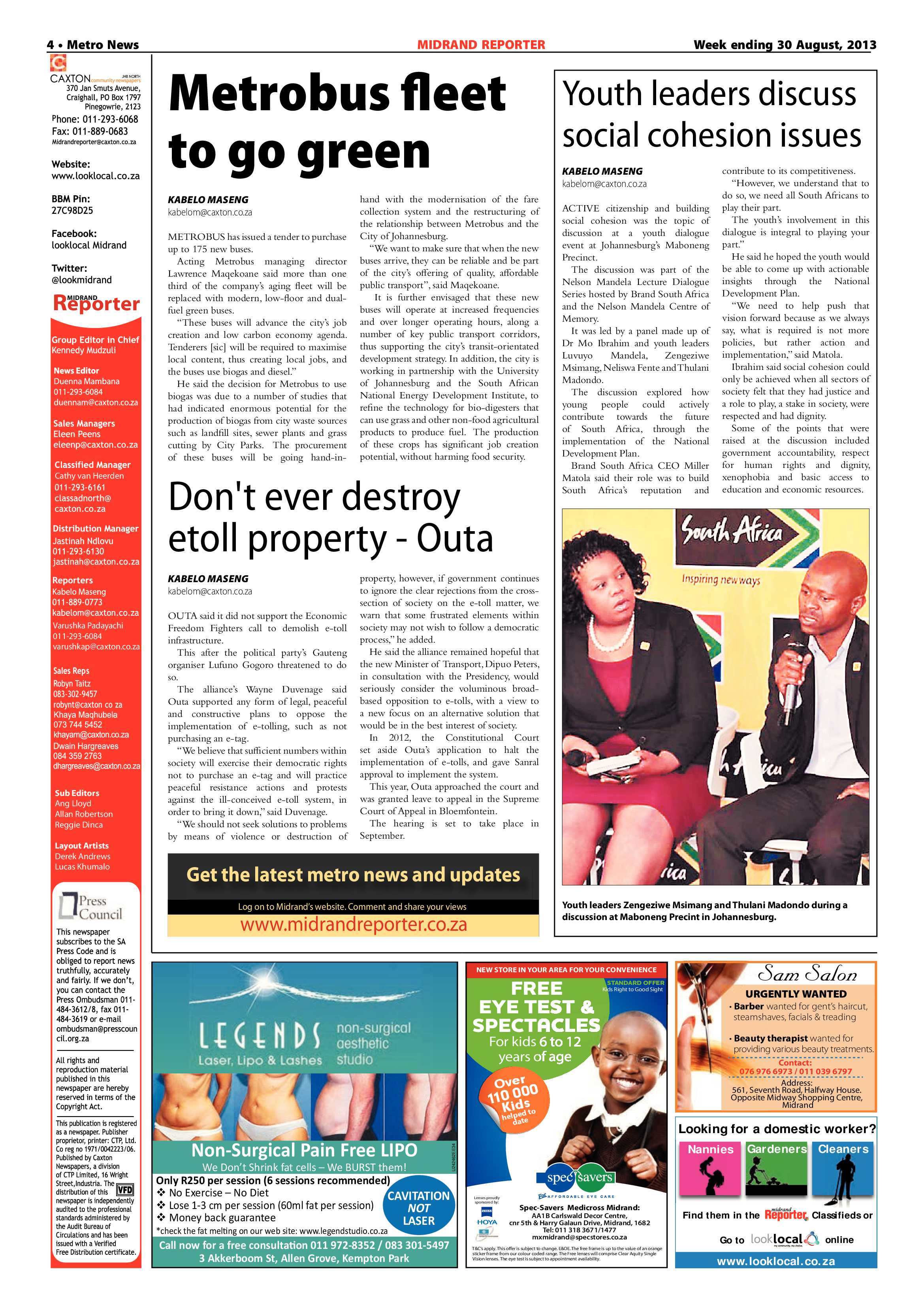 Midrand Reporter 30 August 2013 page 4