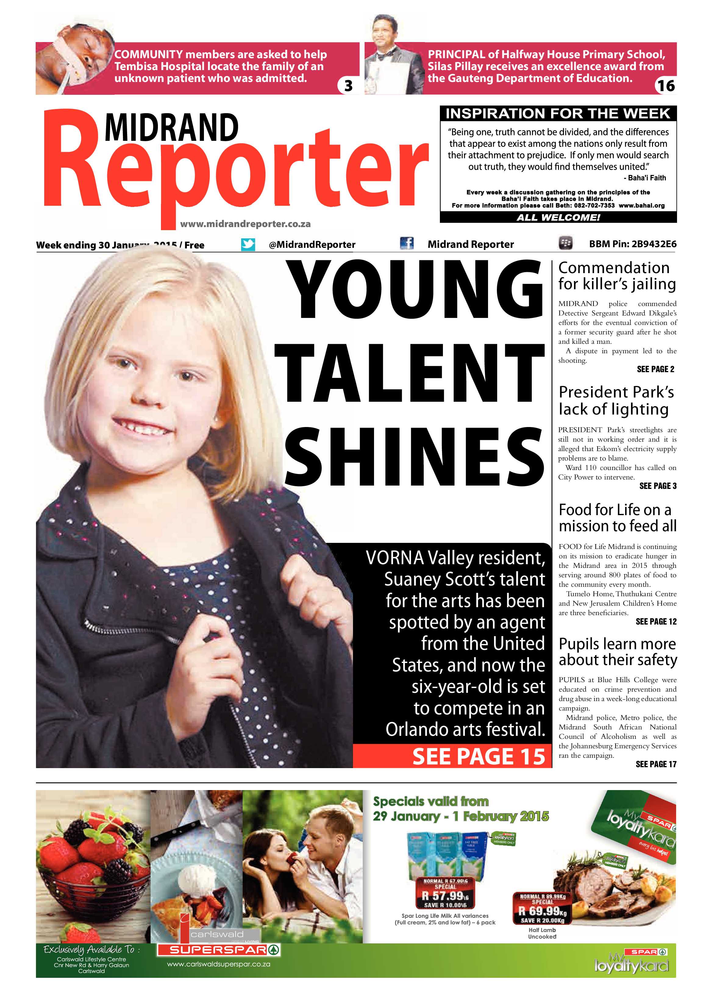 Midrand Reporter 30 January 2015 page 1