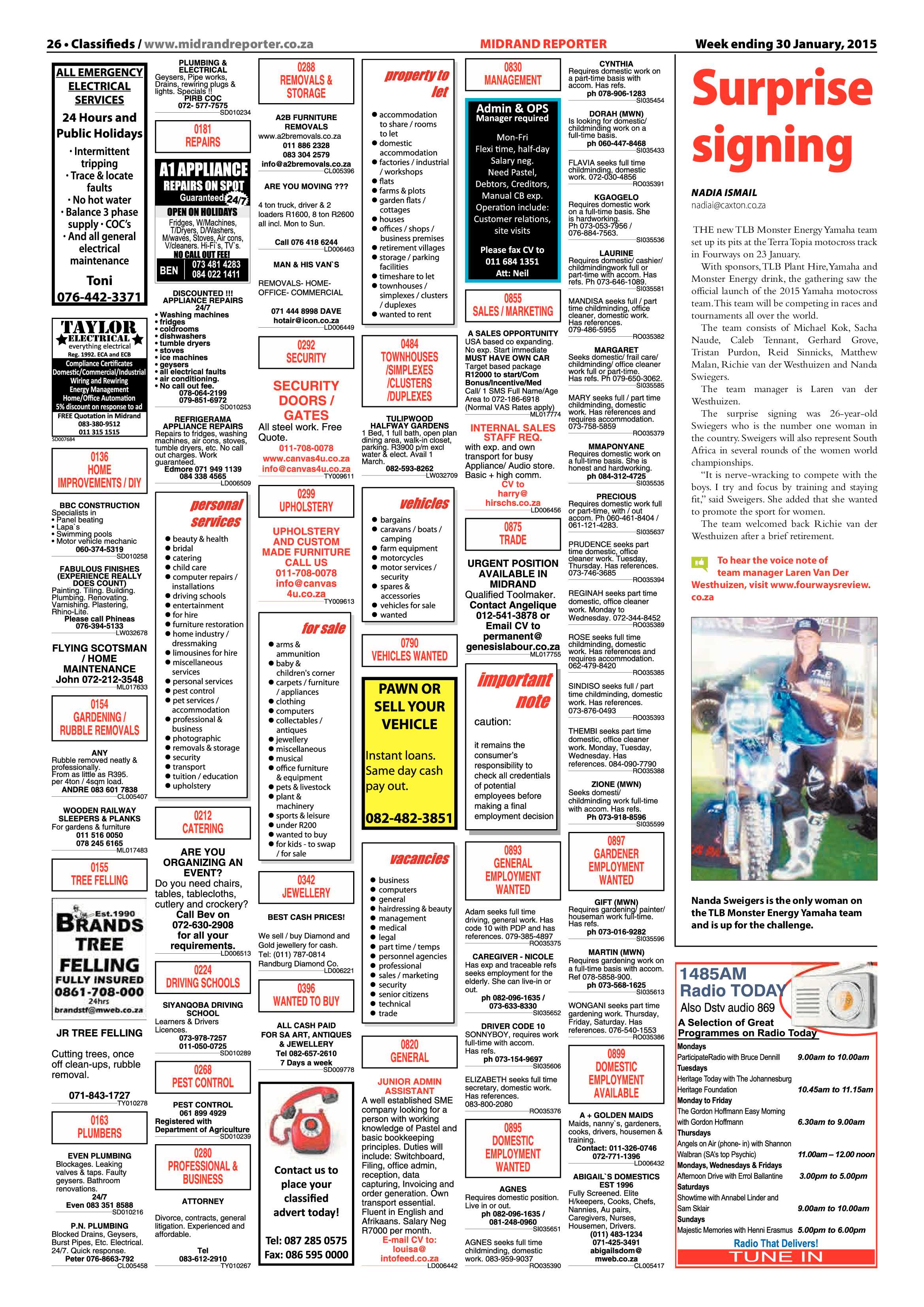 Midrand Reporter 30 January 2015 page 26